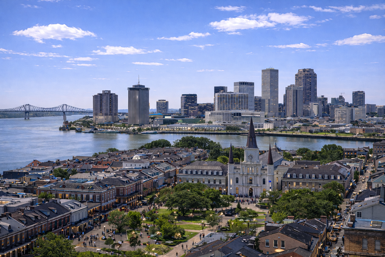 New Orleans, LA city skyline wallpaper at daytime, 1536x1024
