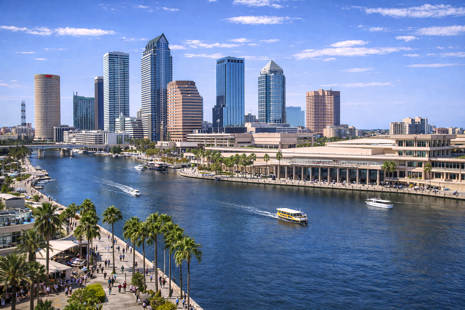 Tampa, FL city skyline wallpaper at daytime, 1536x1024