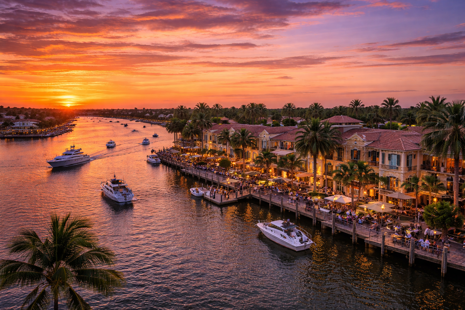 Naples, FL city skyline wallpaper at sunset, 1536x1024