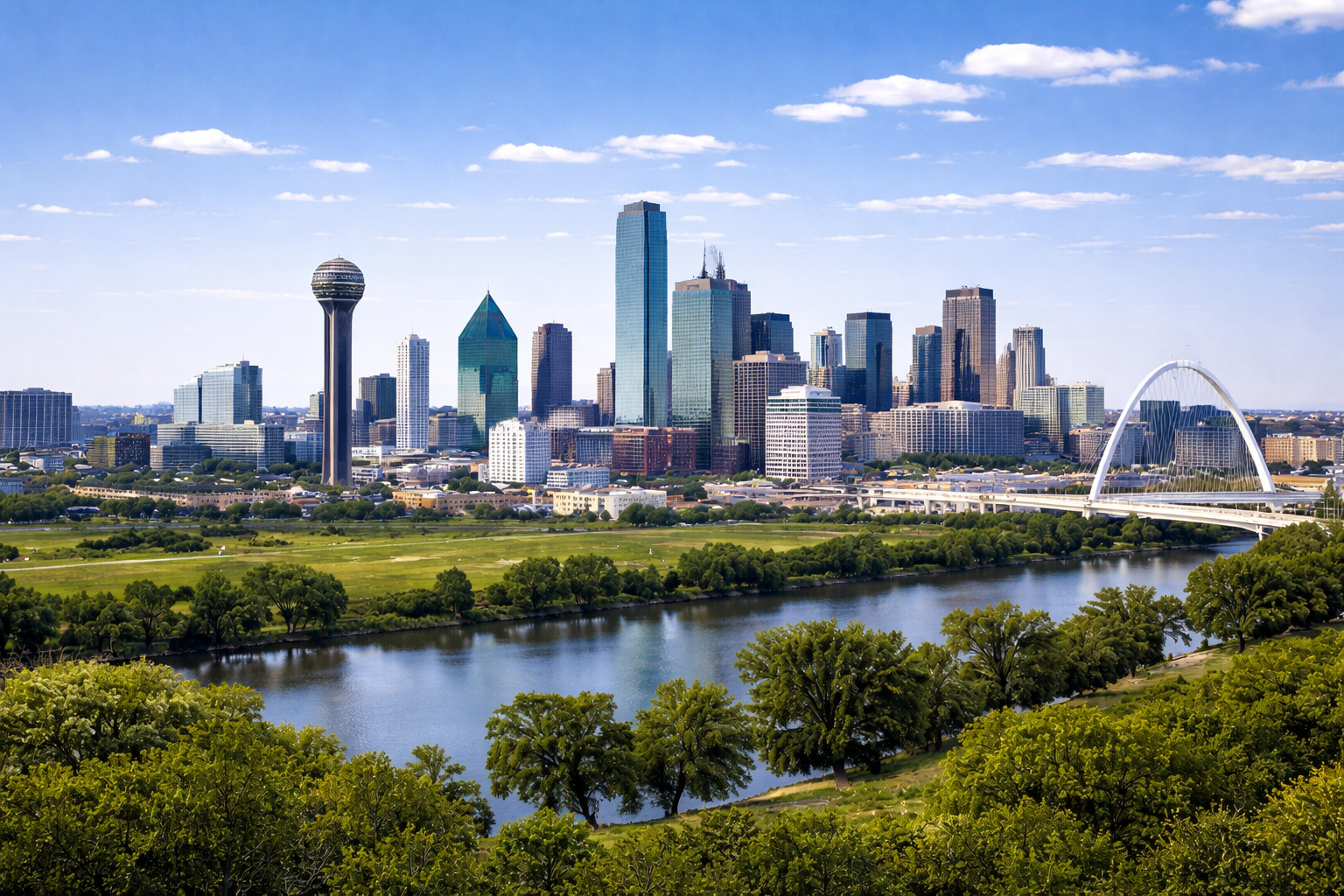 Dallas, TX city skyline wallpaper at daytime, 1536x1024