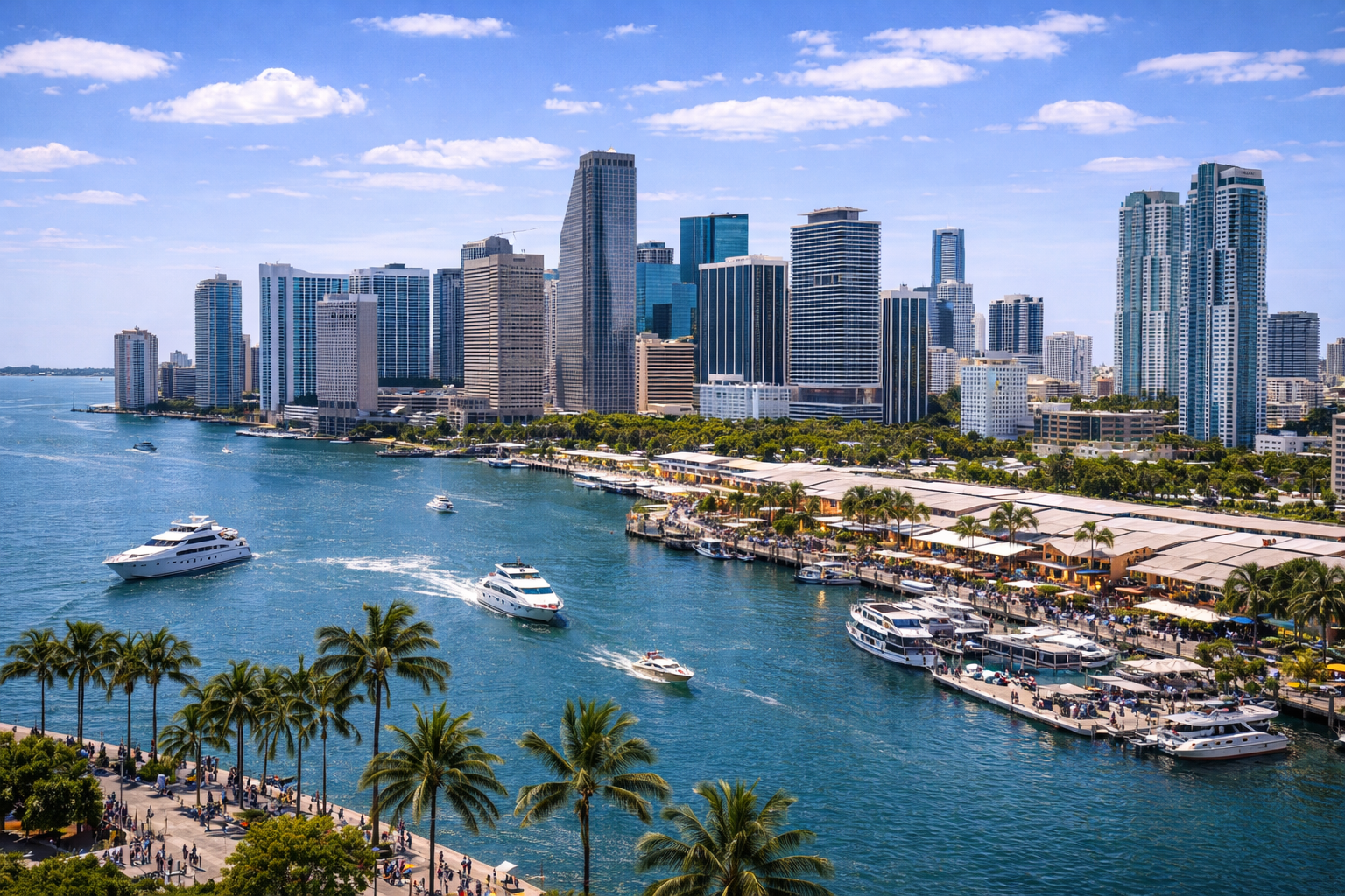 Miami, FL city skyline wallpaper at daytime, 1536x1024