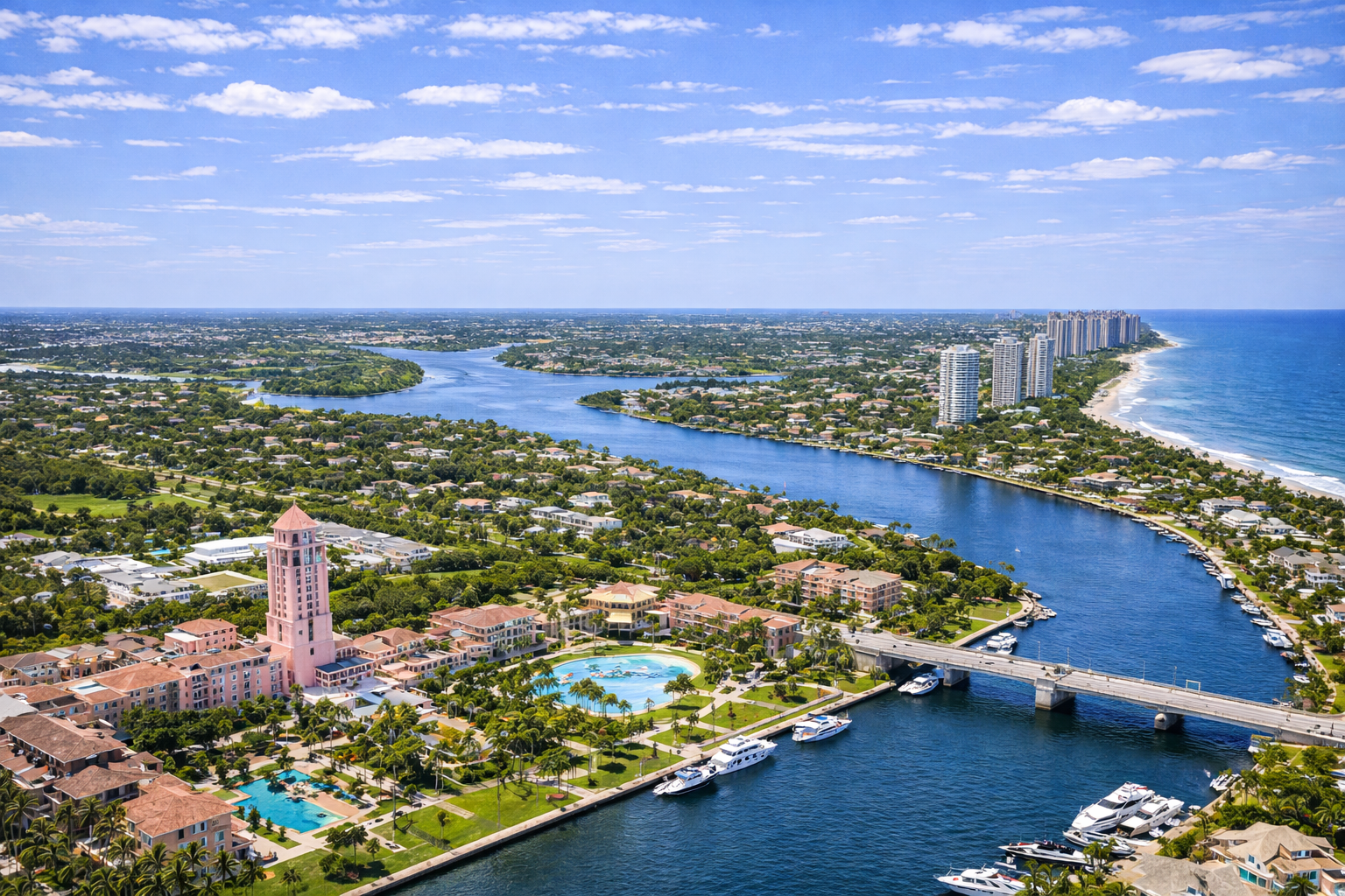 Boca Raton, FL city skyline wallpaper at daytime, 1536x1024
