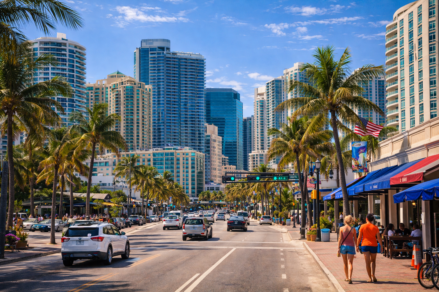 Fort Lauderdale, FL city skyline wallpaper at daytime, 1536x1024