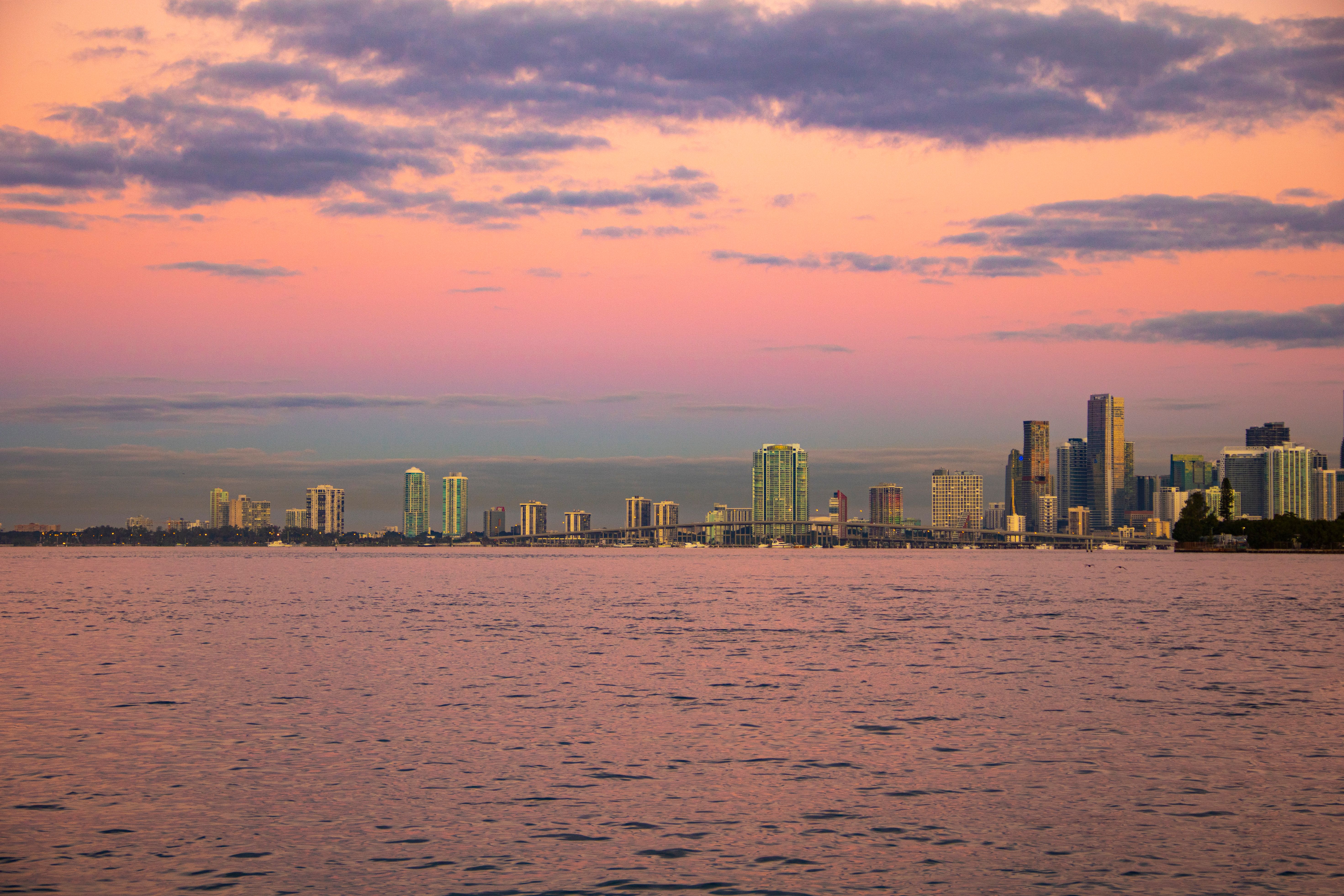 Miami, FL city skyline wallpaper, 5885x3923