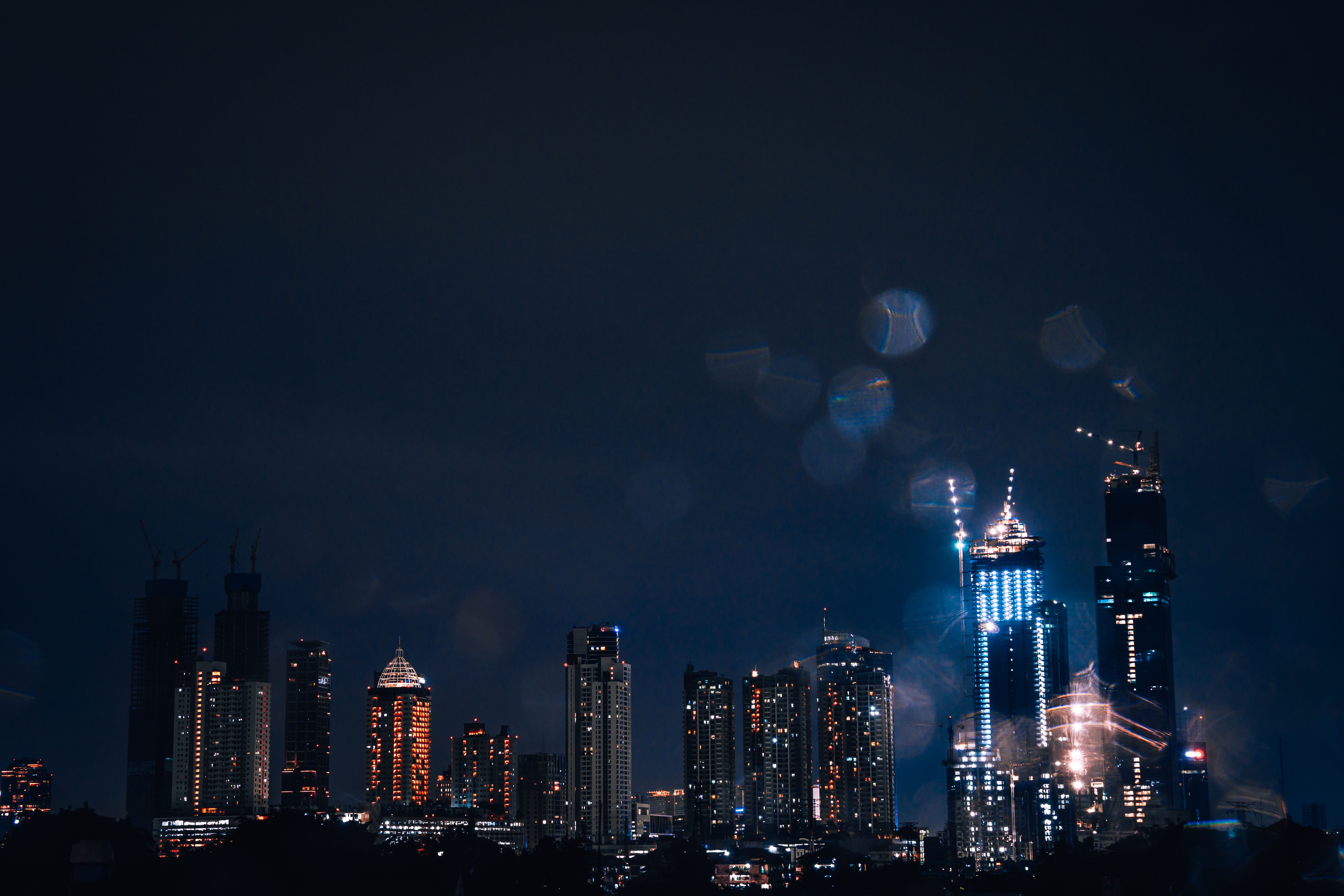 City Skyline Night city skyline wallpaper at sunset, 6000x4000