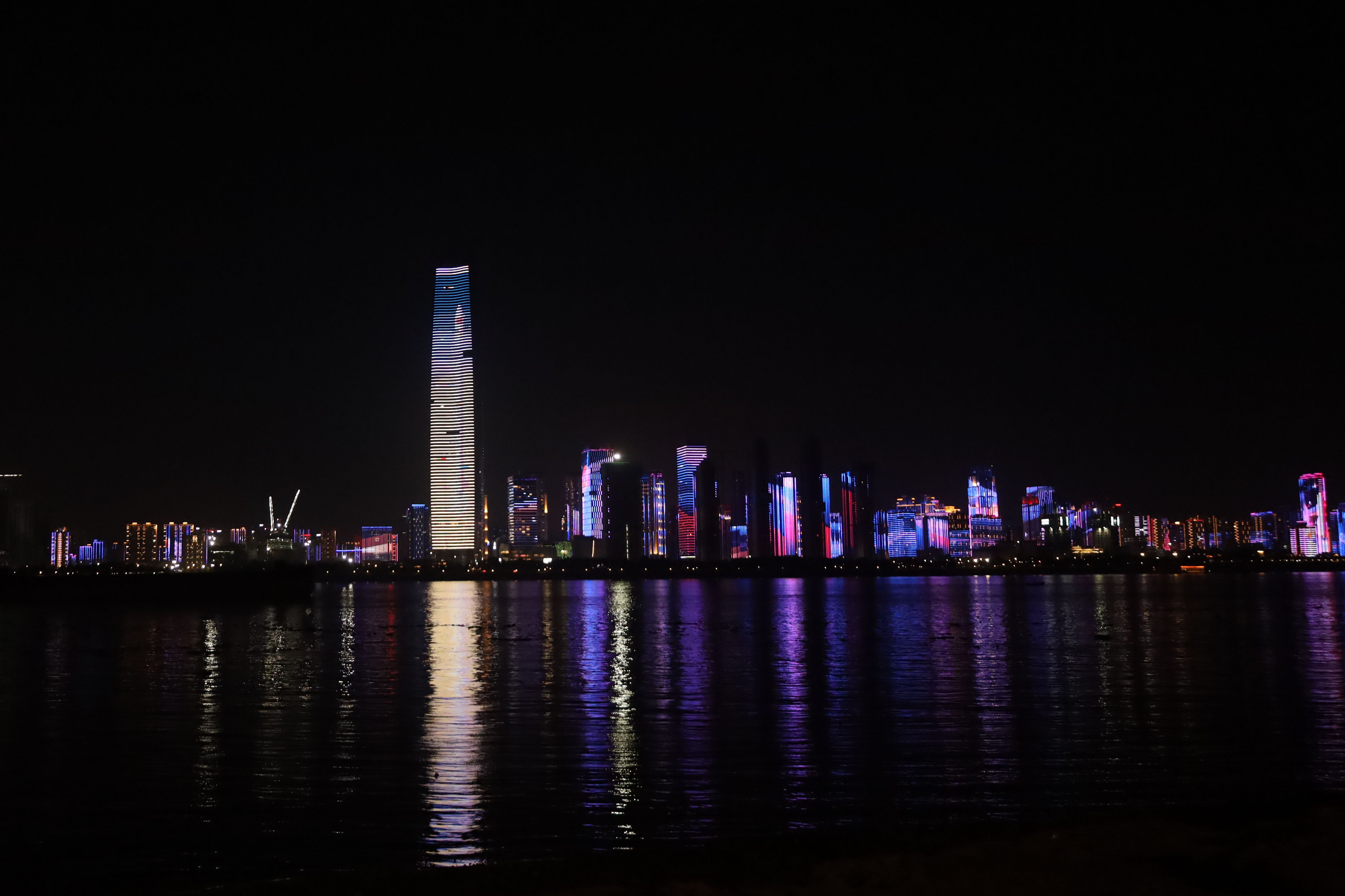 City Skyline Night city skyline wallpaper at sunset, 4848x3232