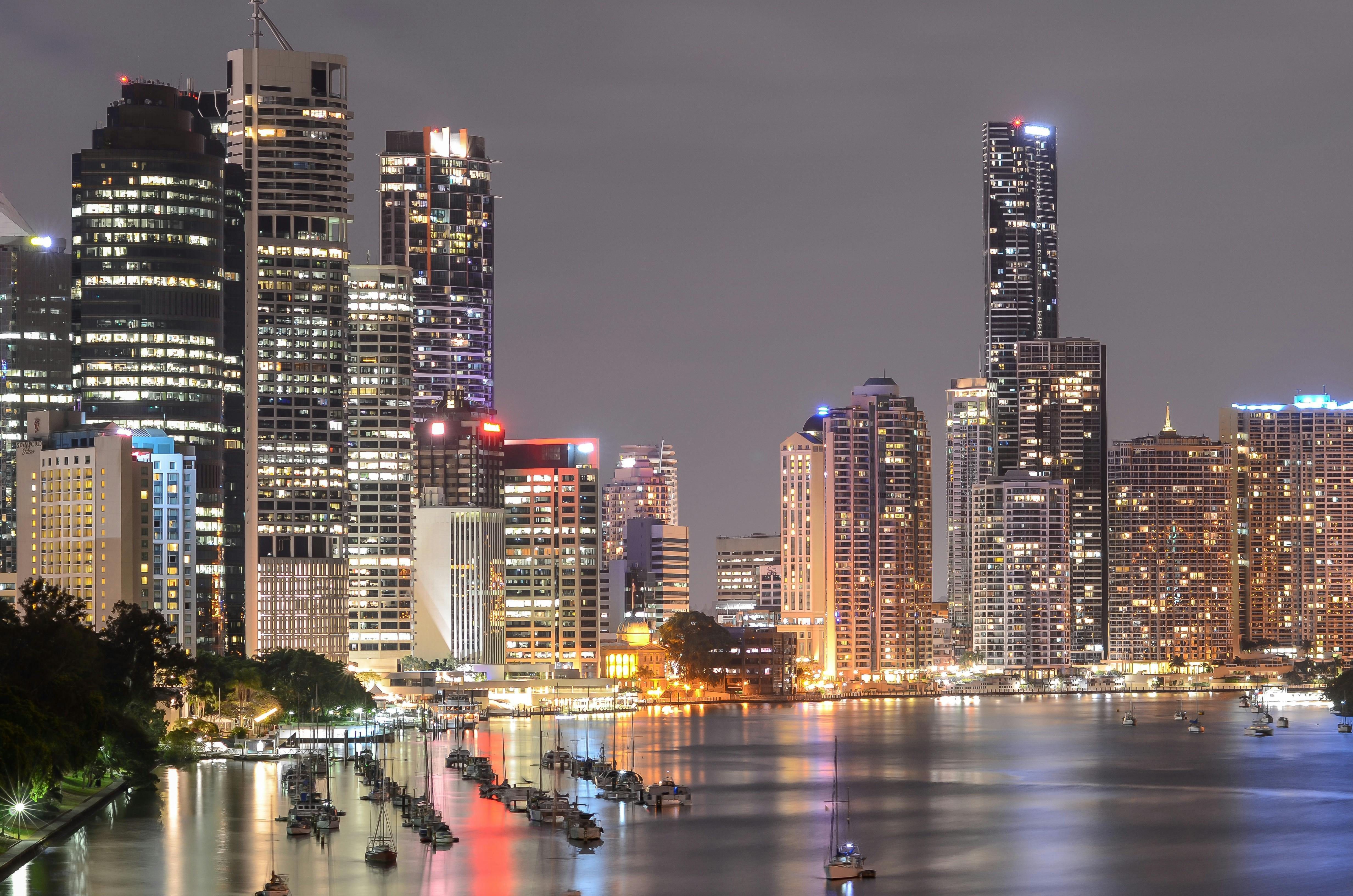 City Skyline Night city skyline wallpaper at sunset, 4928x3264