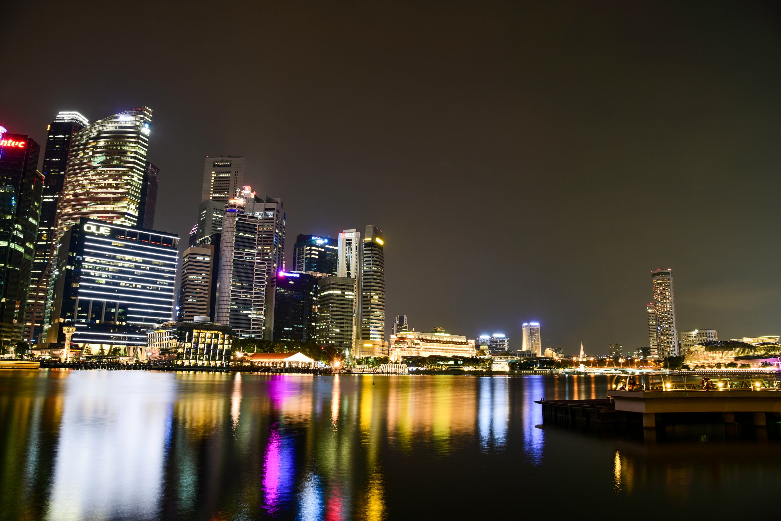 City Skyline Night city skyline wallpaper at sunset, 2738x1825