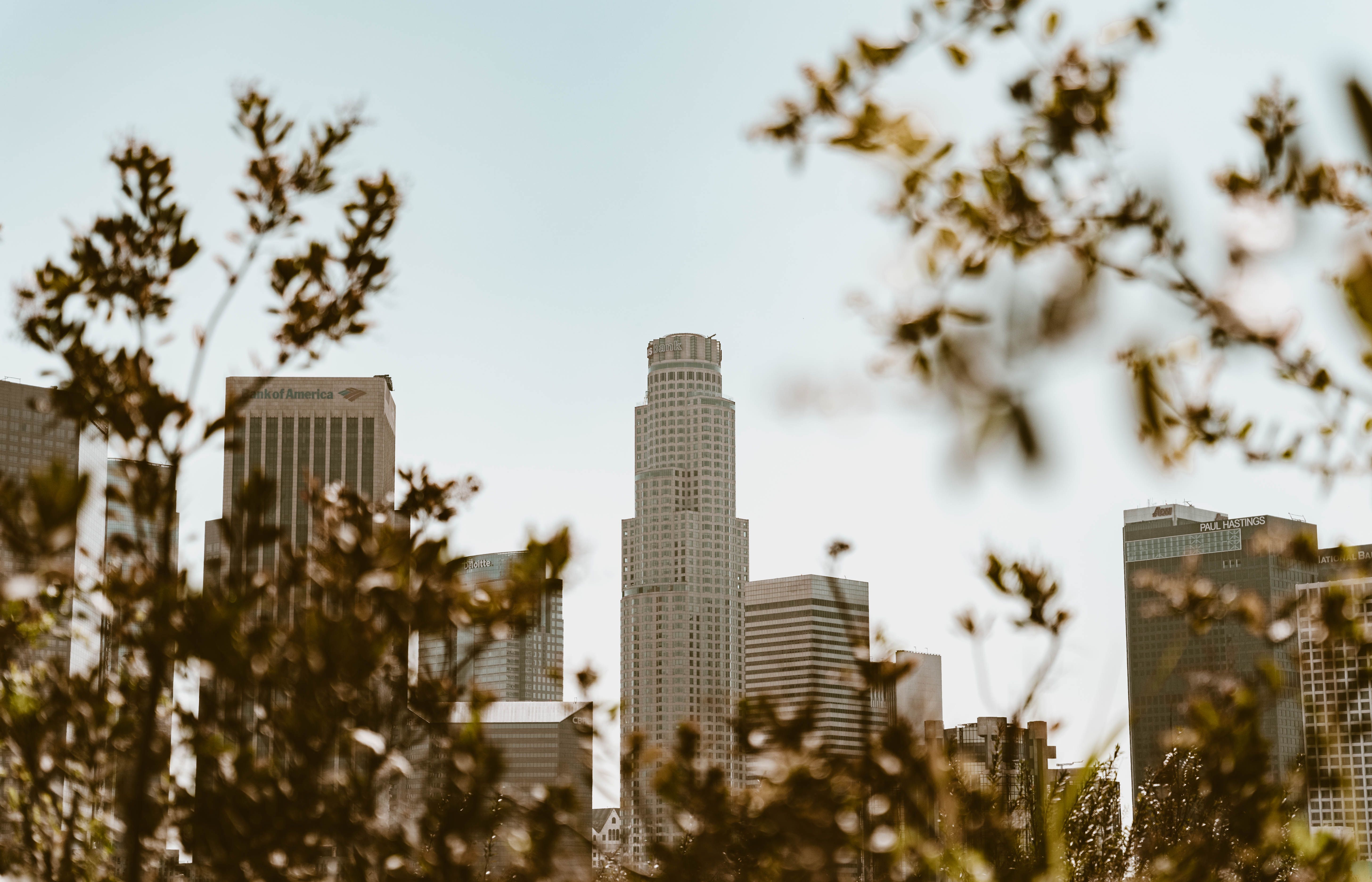 Los Angeles, CA city skyline wallpaper, 5823x3744