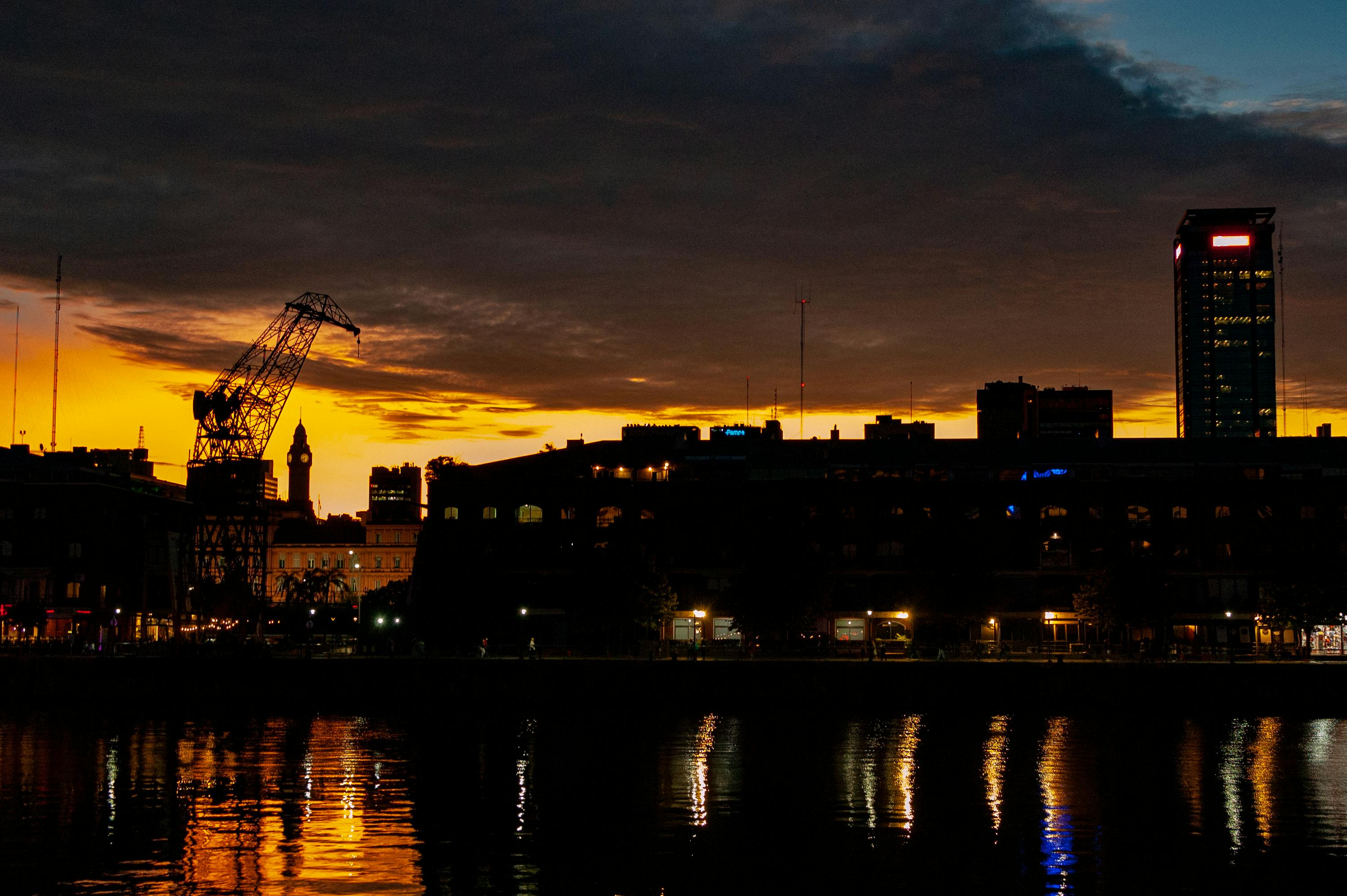 City Skyline Sunset city skyline wallpaper at sunset, 3008x2000