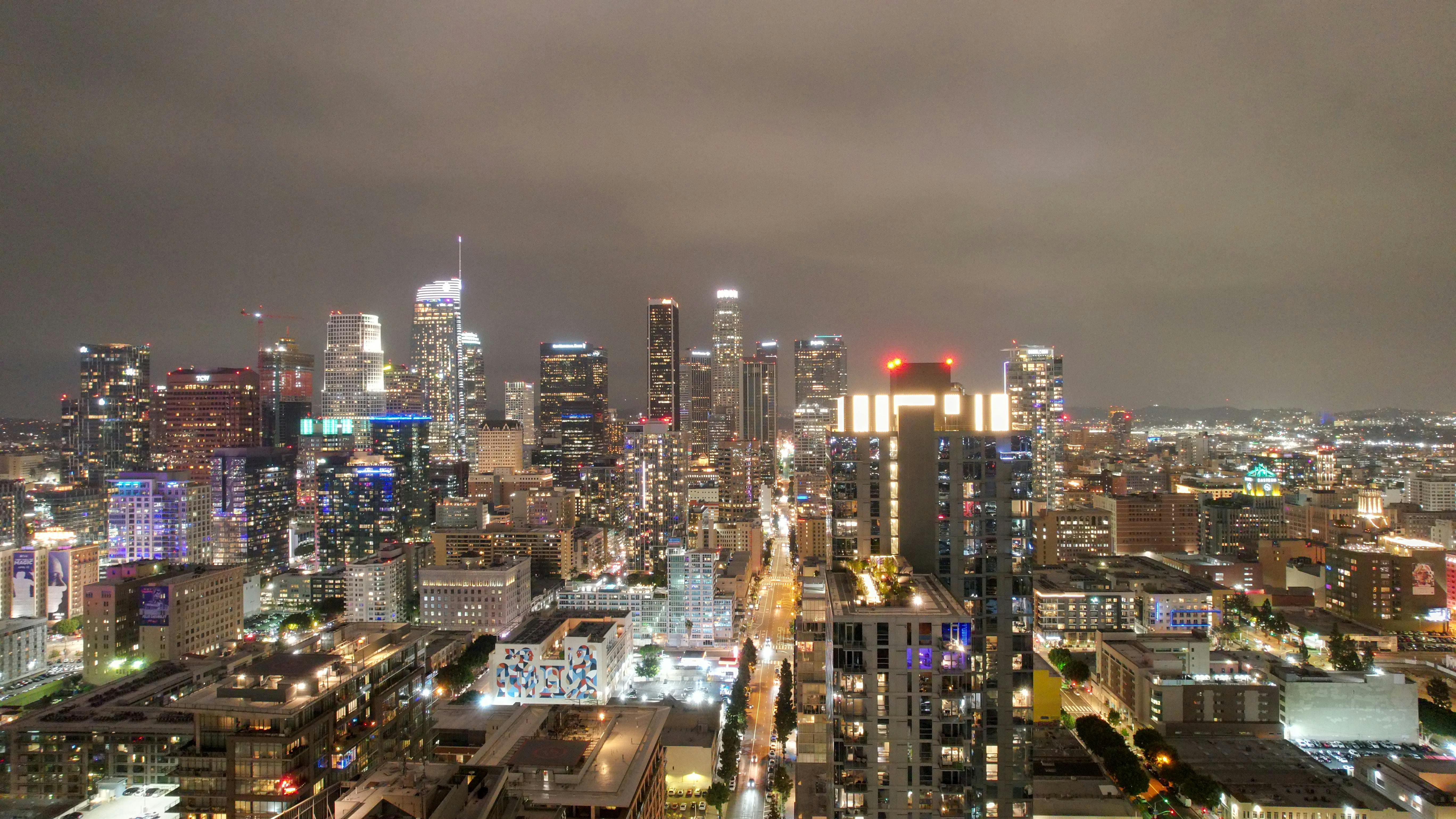 City Skyline Night city skyline wallpaper at sunset, 5472x3078
