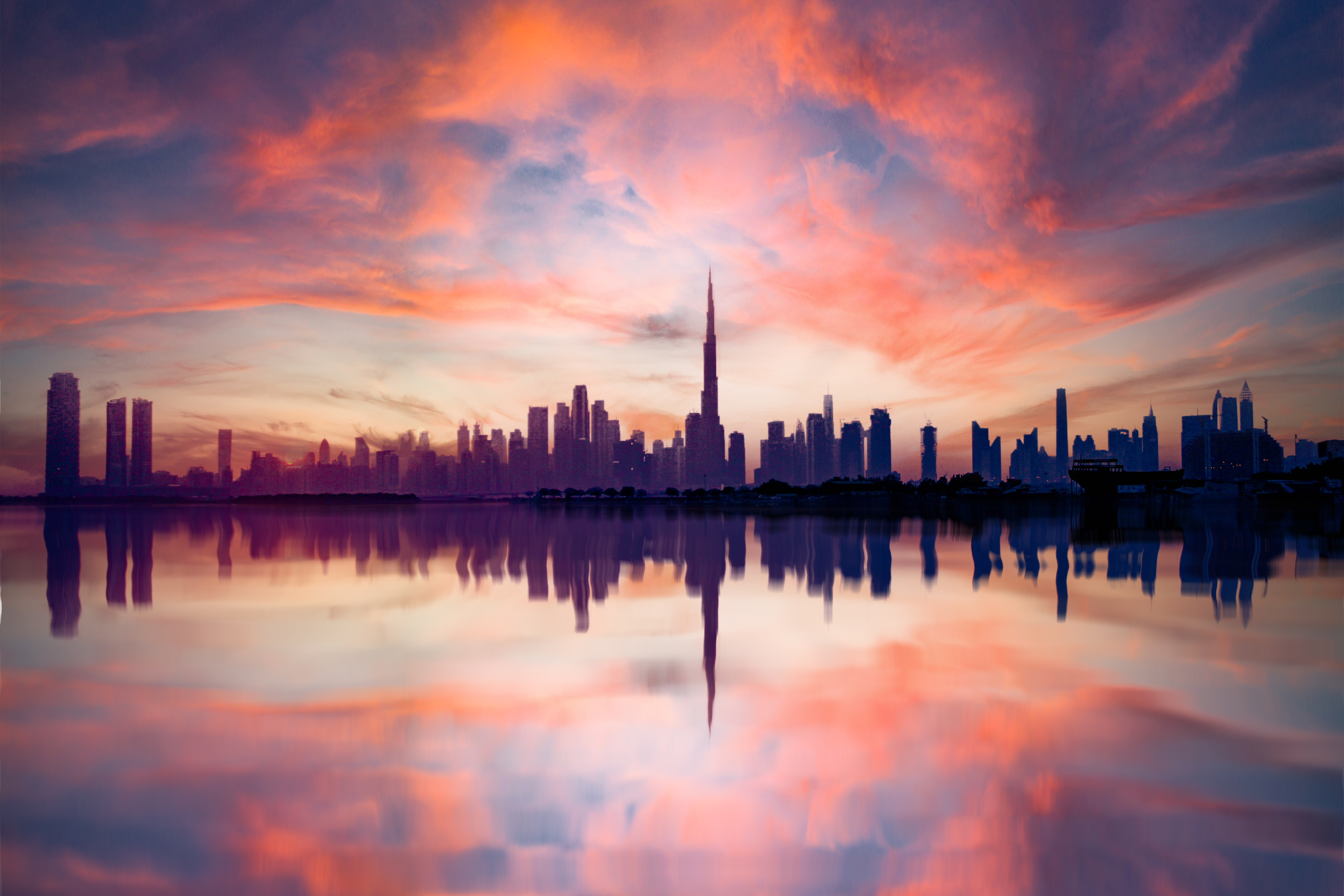 Dubai Skyline city skyline wallpaper, 6000x4000