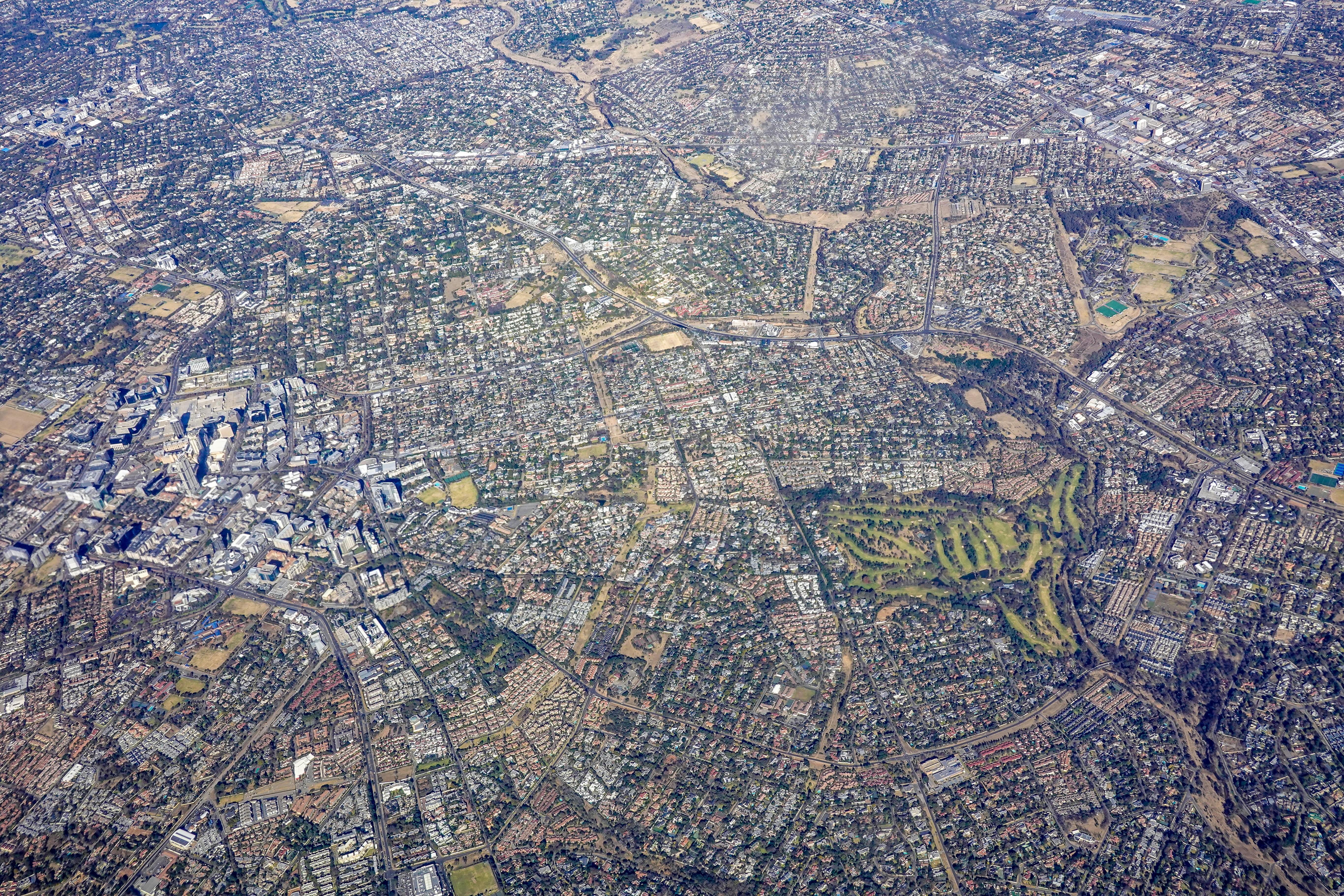 City Aerial View city skyline wallpaper, 5464x3643