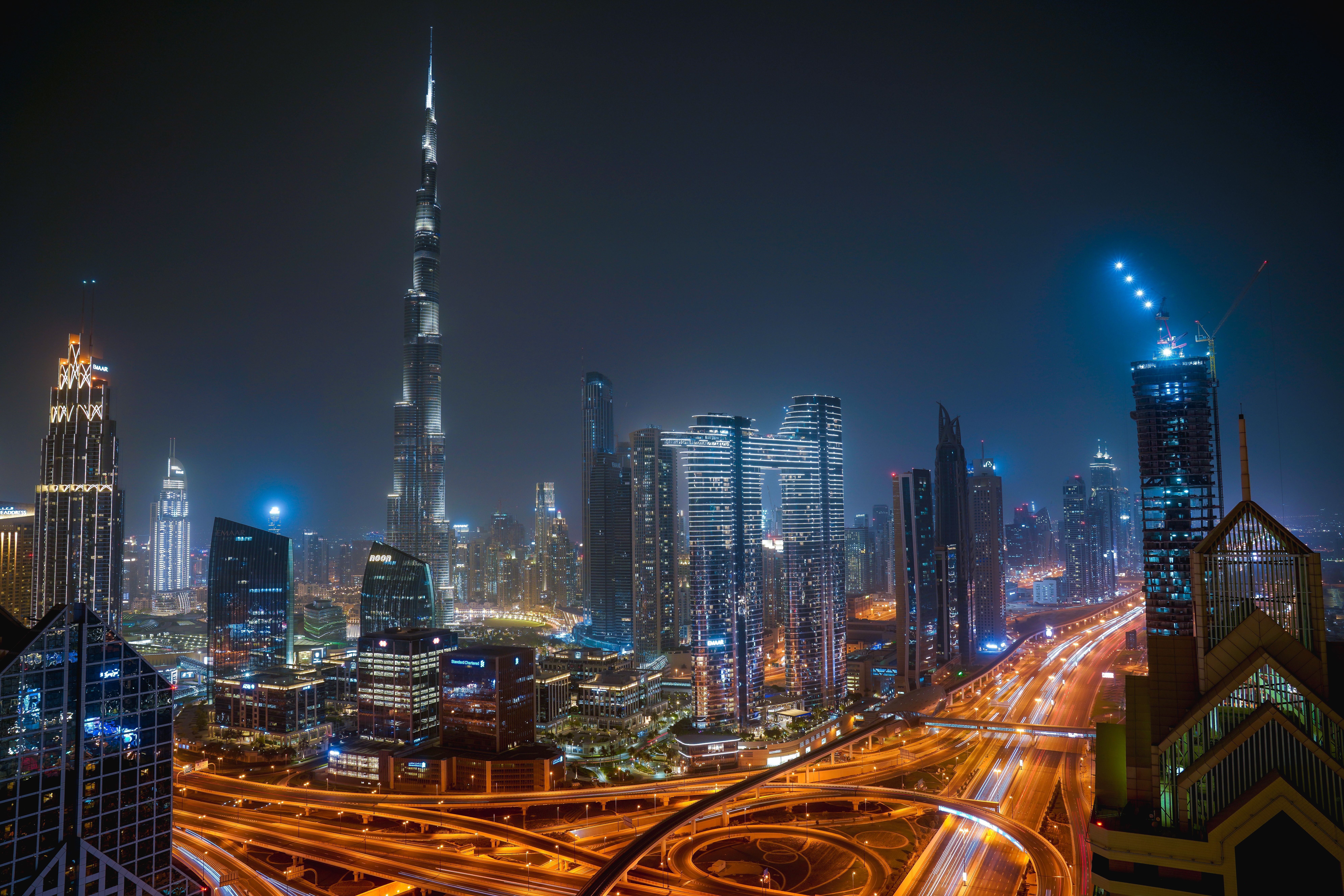 Dubai Skyline city skyline wallpaper, 7952x5304