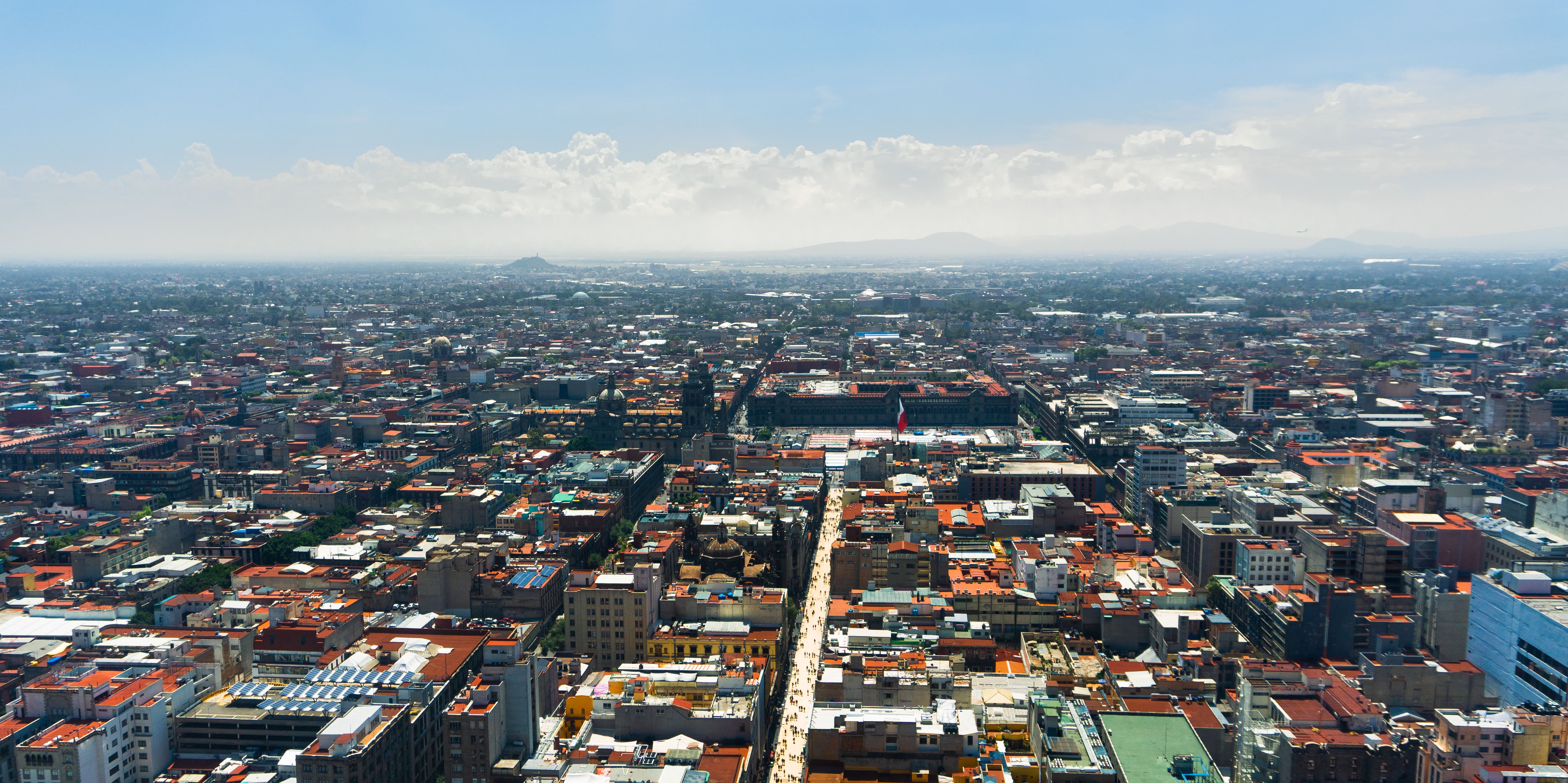 City Aerial View city skyline wallpaper, 5965x2981