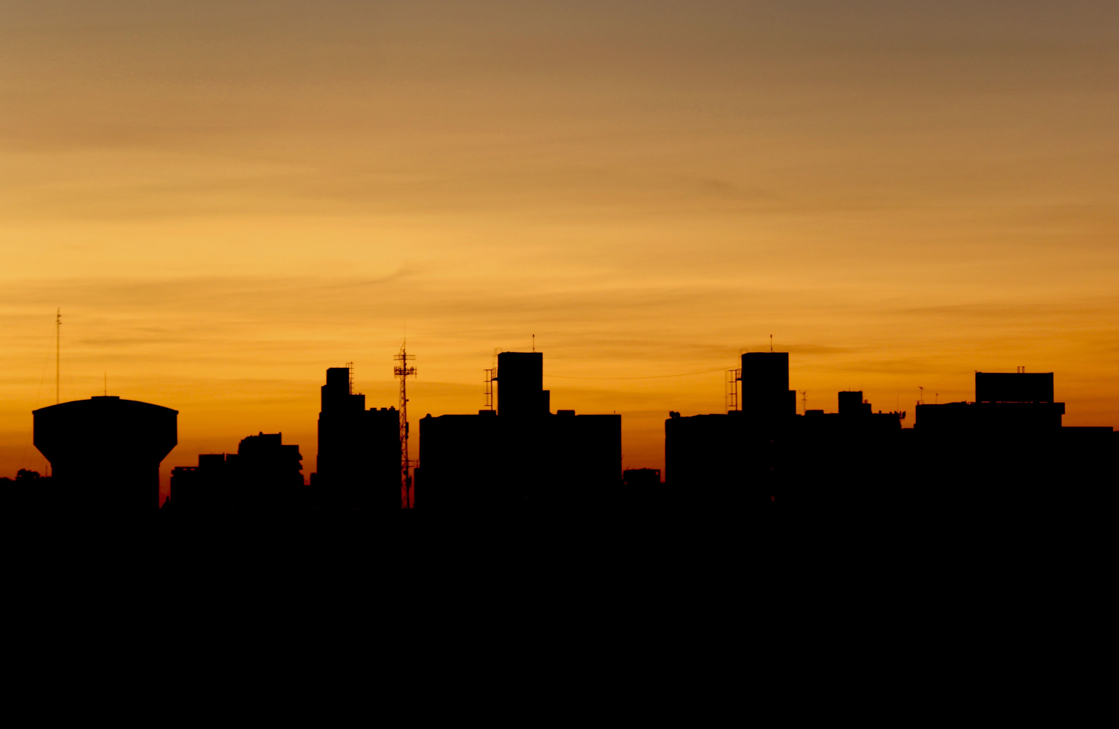 City Skyline Sunset city skyline wallpaper at sunset, 4564x2974