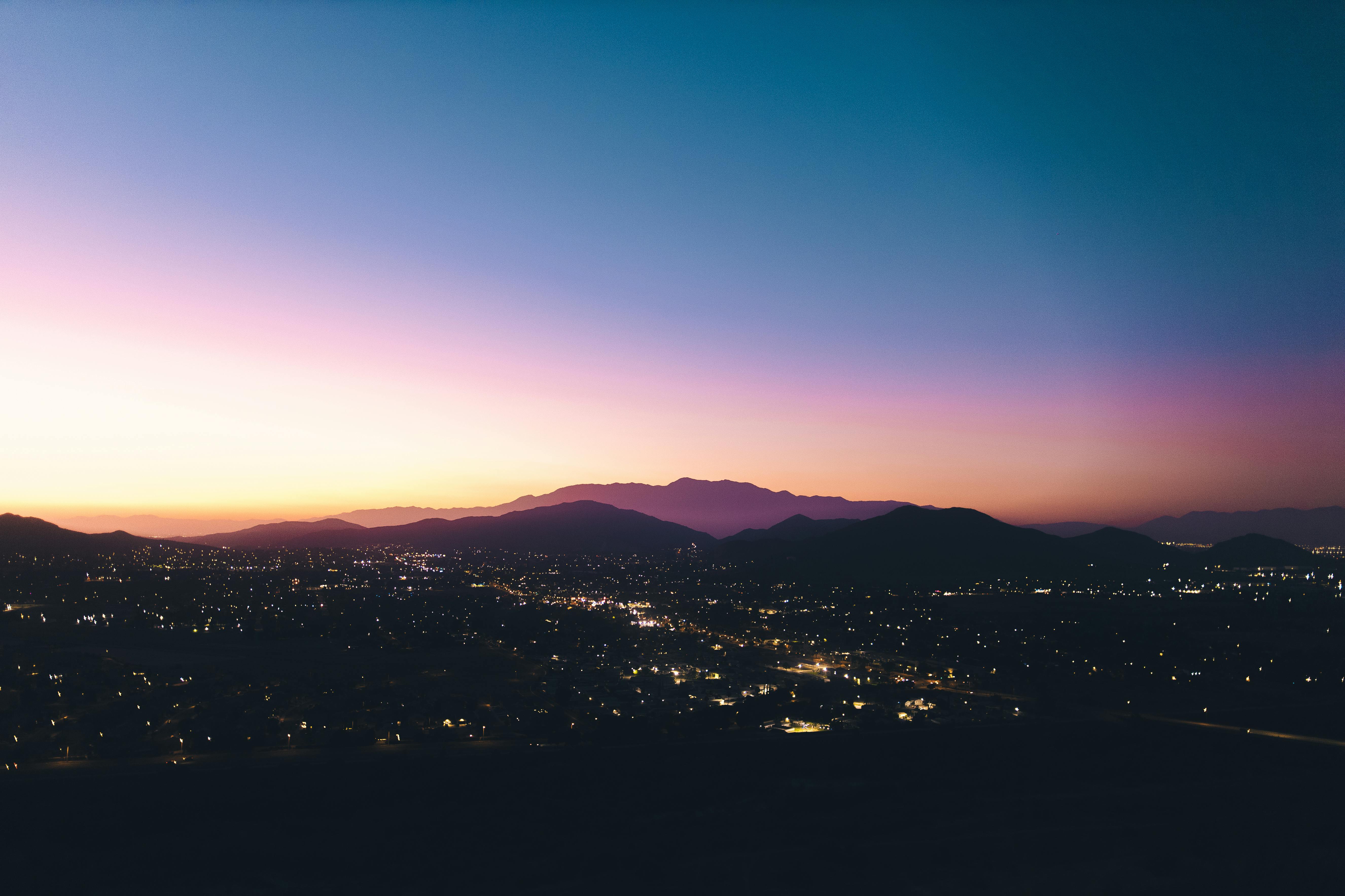 City Skyline Sunset city skyline wallpaper at sunset, 5304x3536