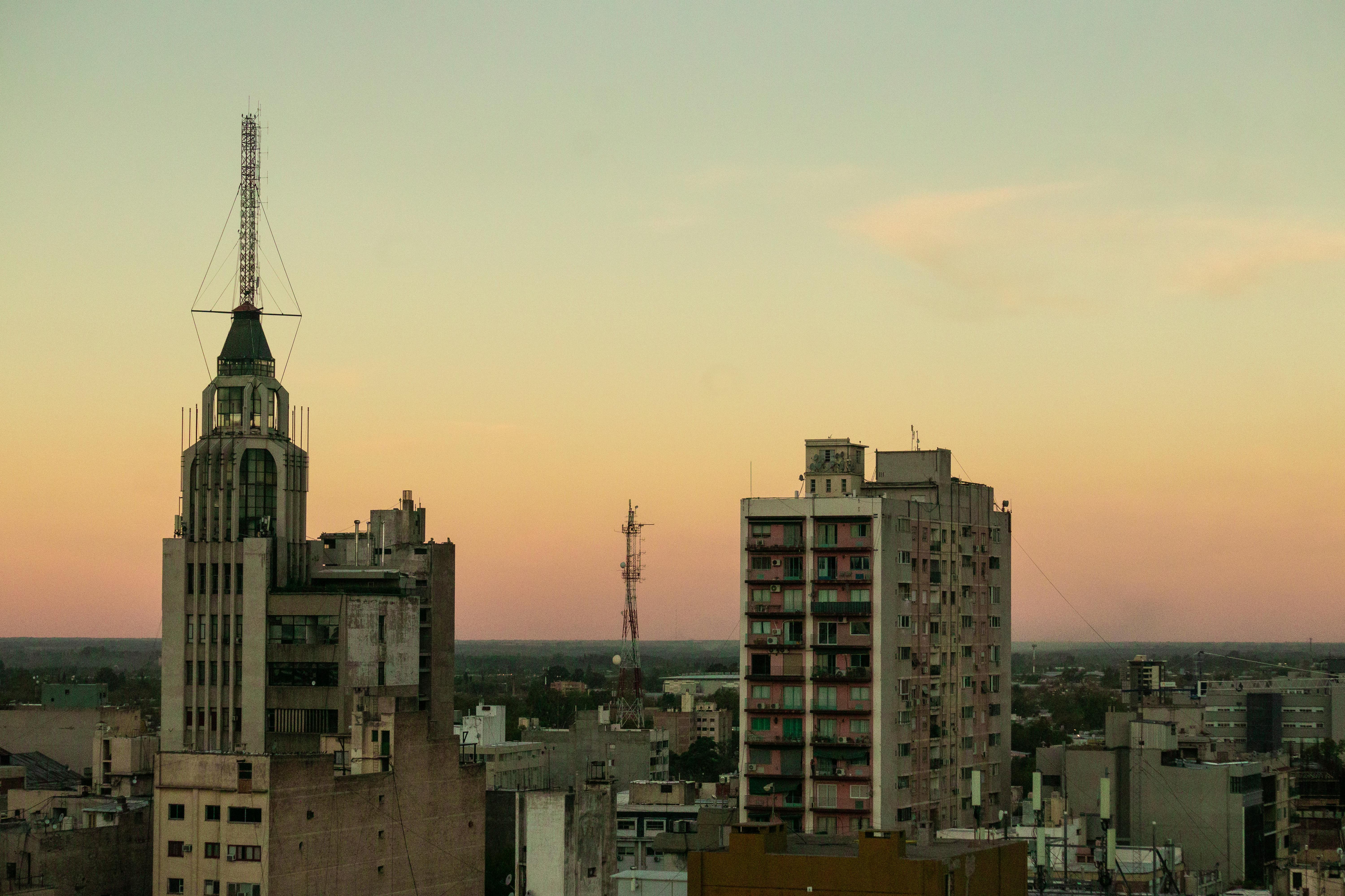 Urban Cityscape Sunset city skyline wallpaper at sunset, 6000x4000