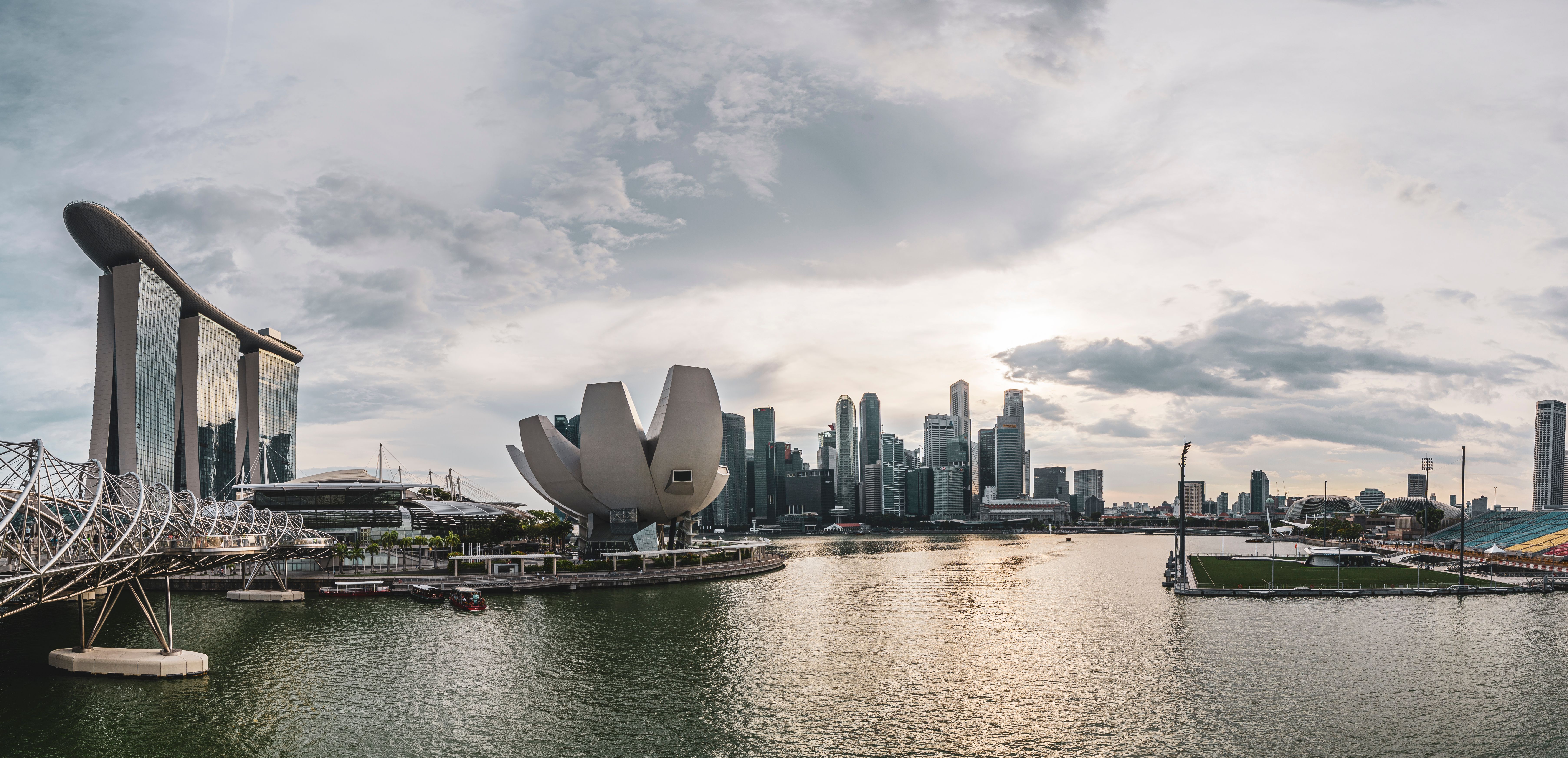 Singapore Skyline city skyline wallpaper, 7221x3493