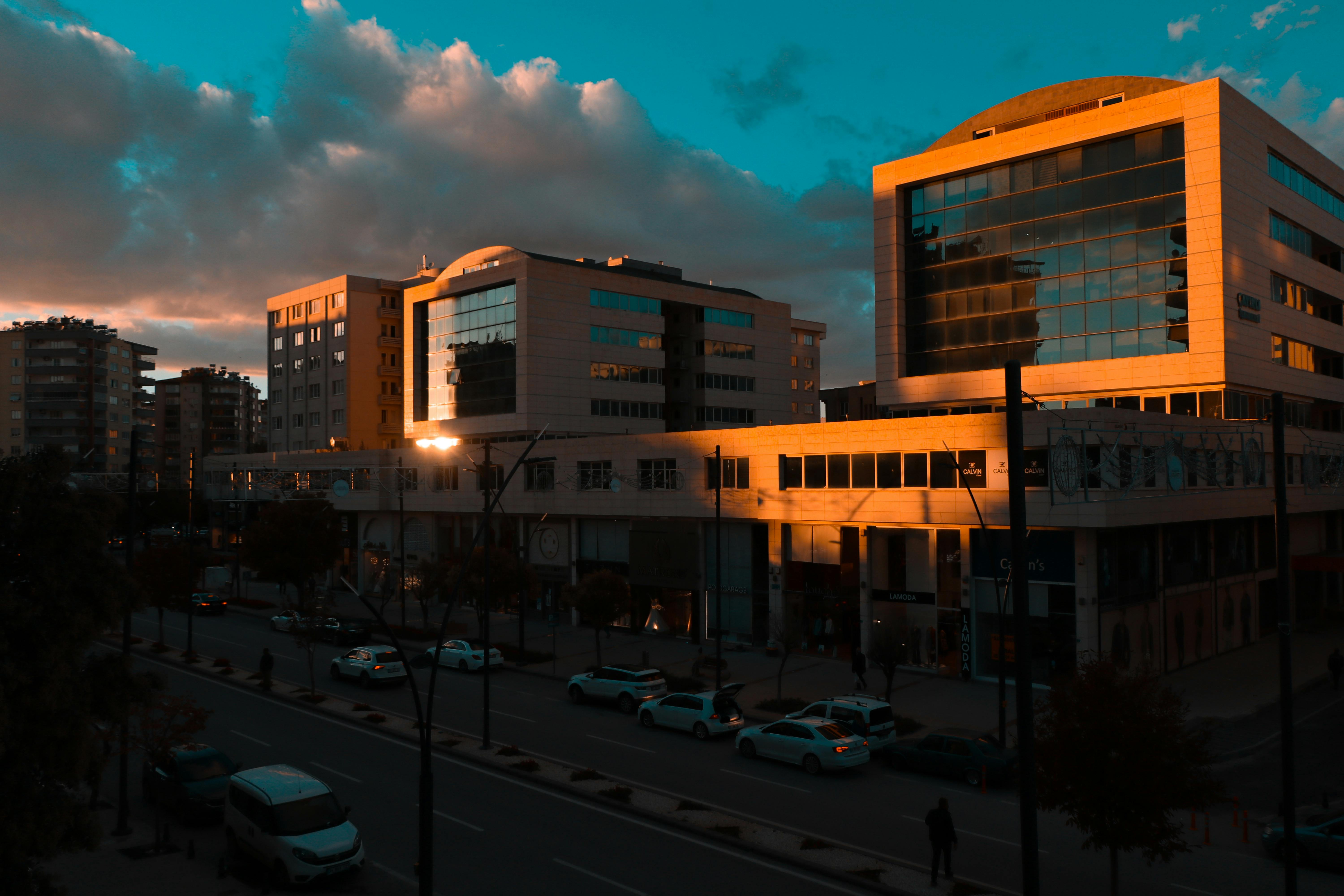 Urban Cityscape Sunset city skyline wallpaper at sunset, 6000x4000