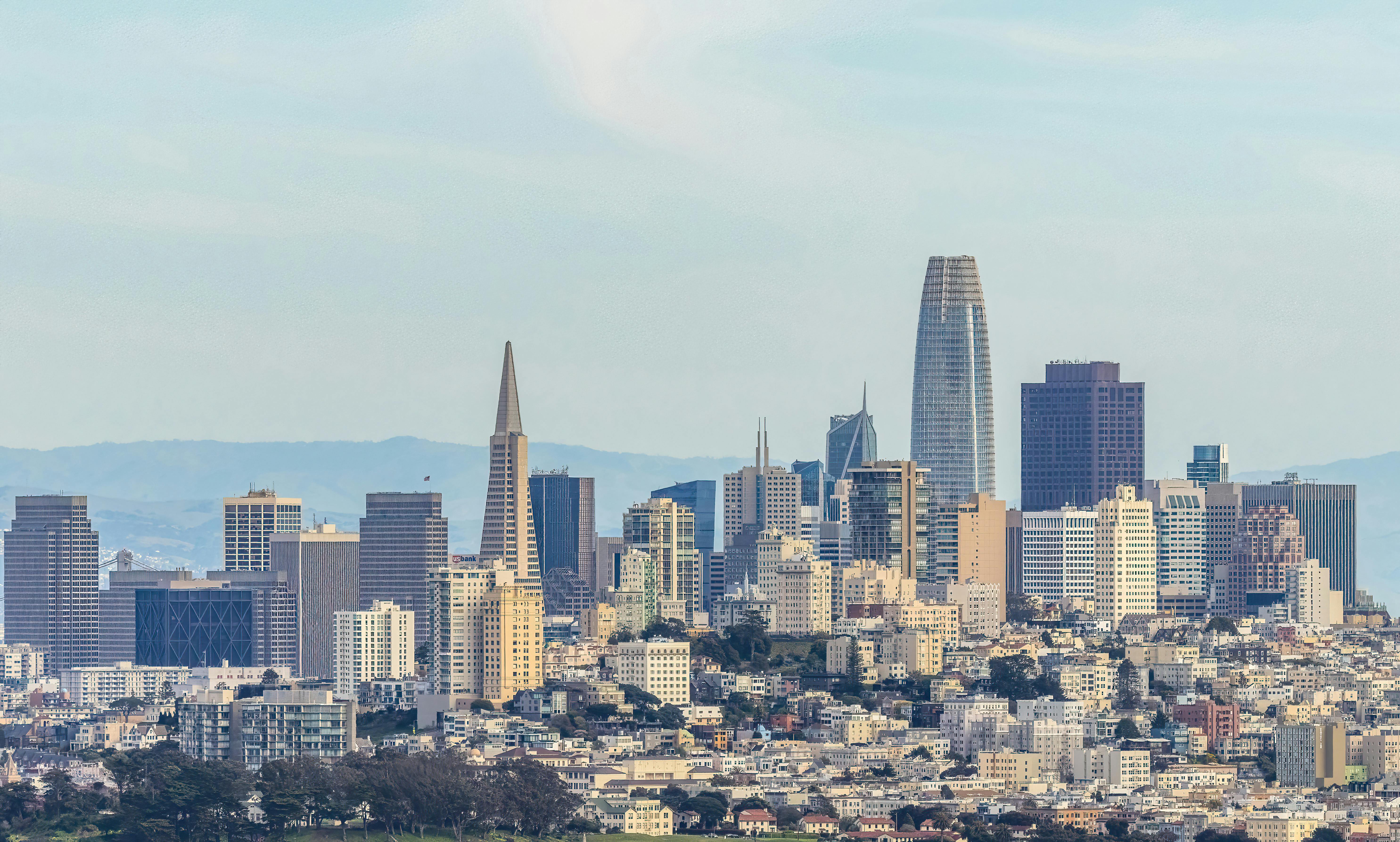 San Francisco, CA city skyline wallpaper, 5941x3575