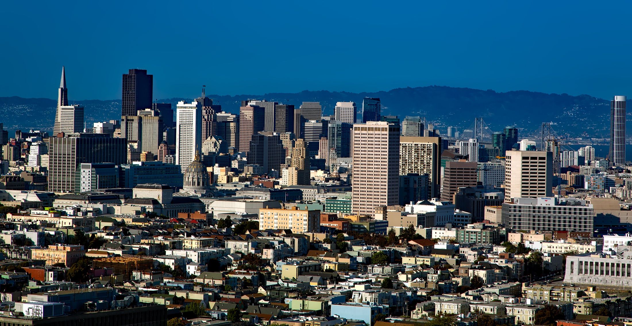 San Francisco, CA city skyline wallpaper, 2200x1135