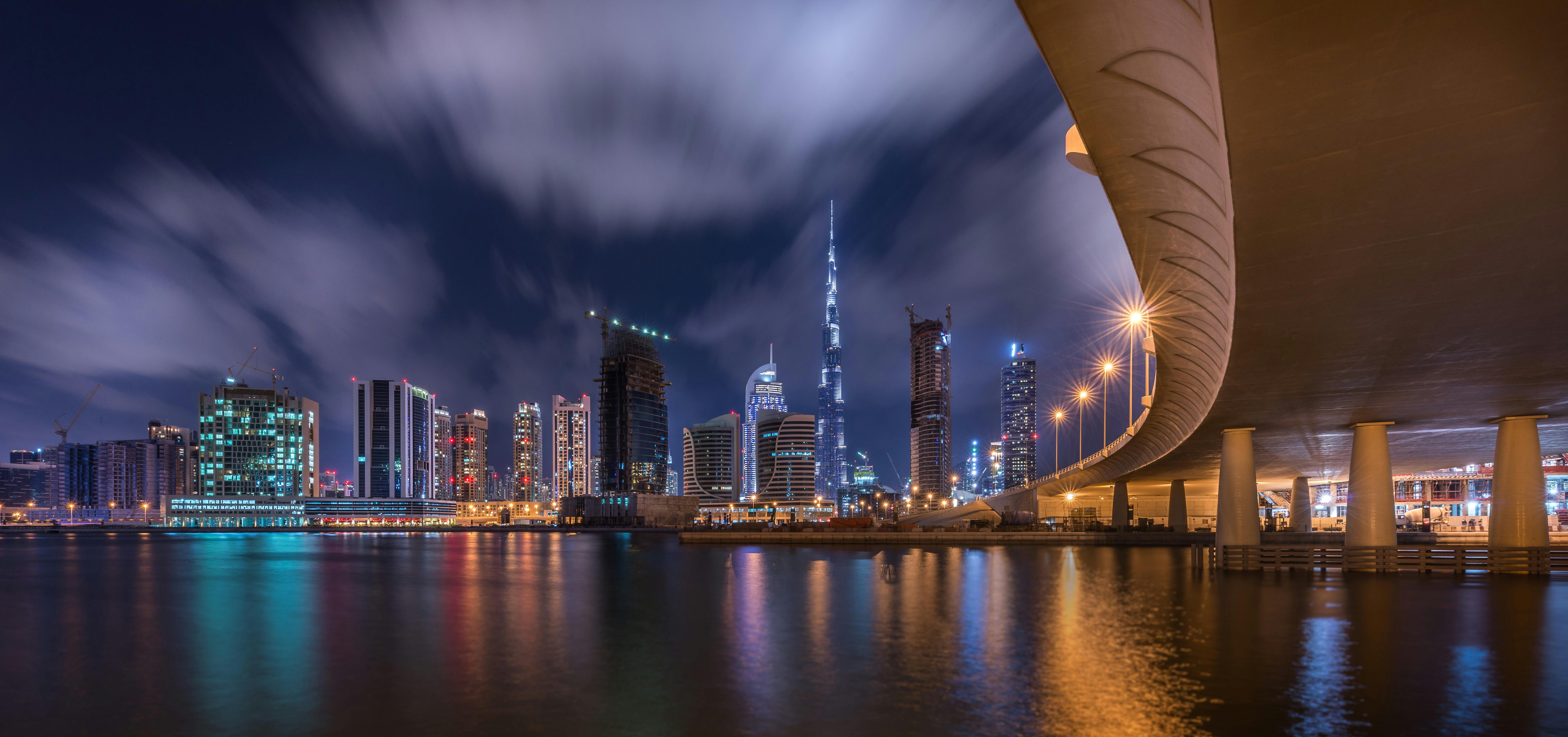 Dubai Skyline city skyline wallpaper, 7068x3324