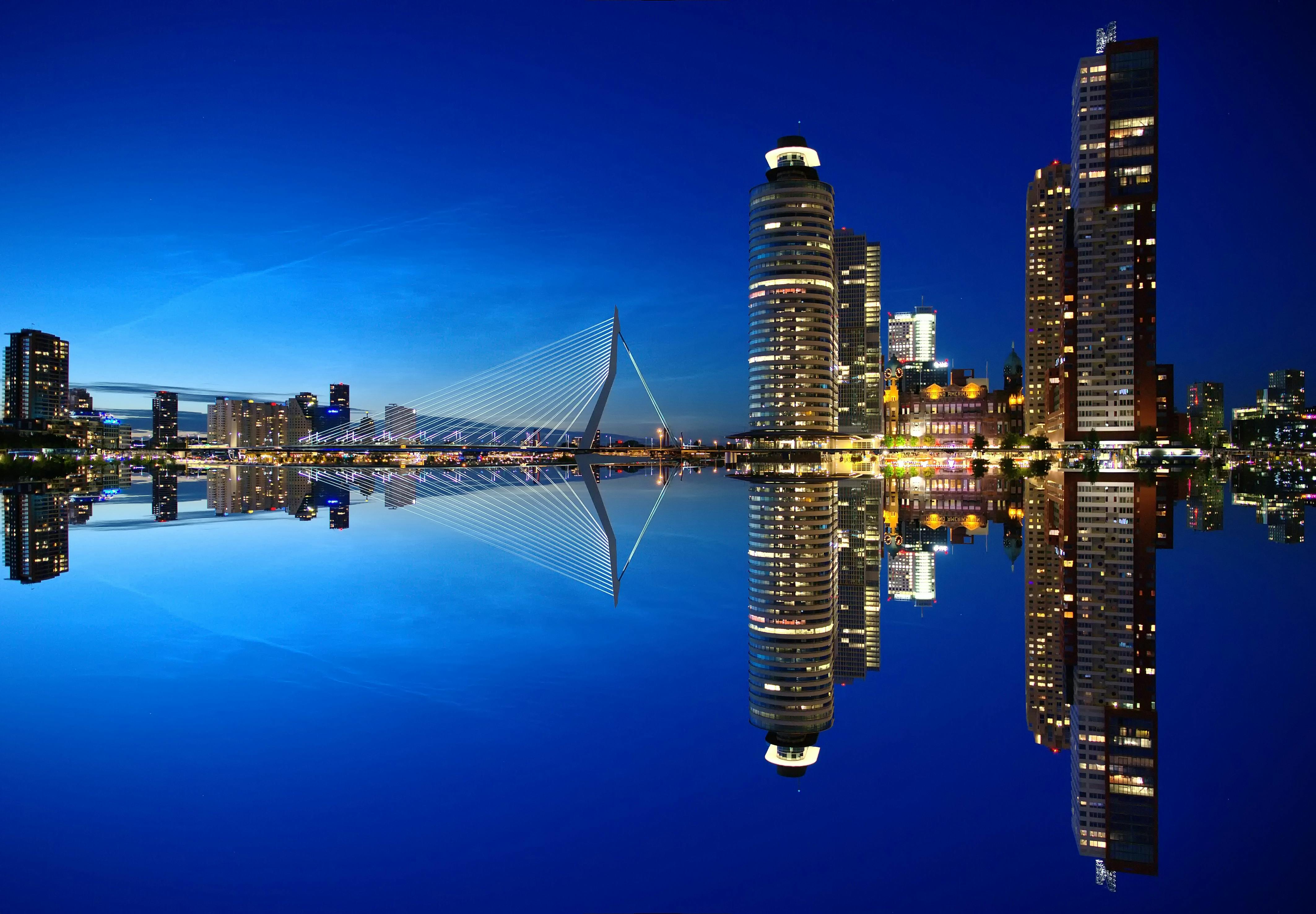 City Skyline Night city skyline wallpaper at sunset, 4251x2953