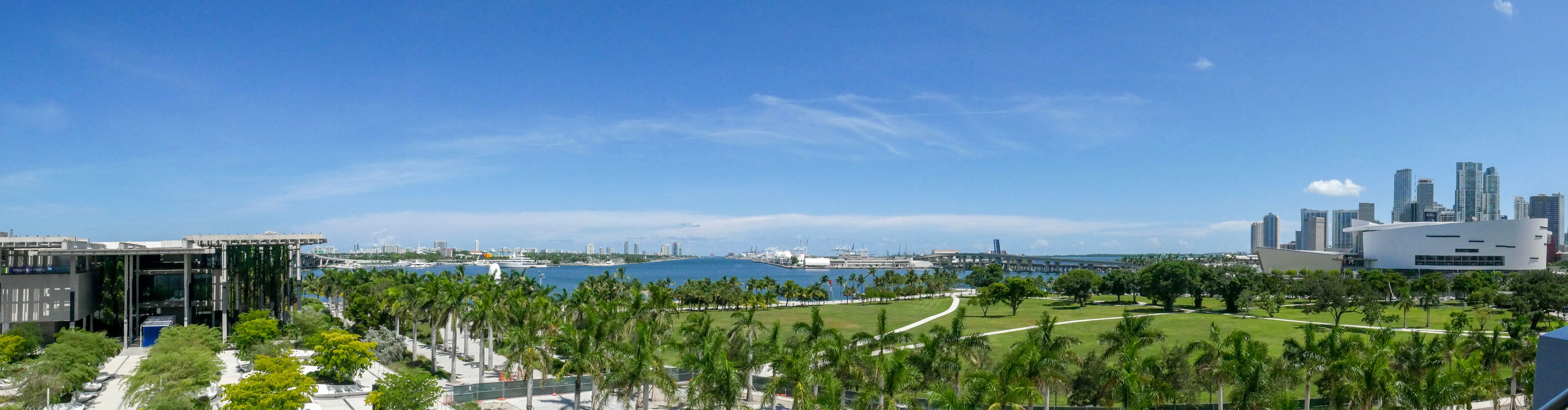 Miami, FL city skyline wallpaper, 7344x1920