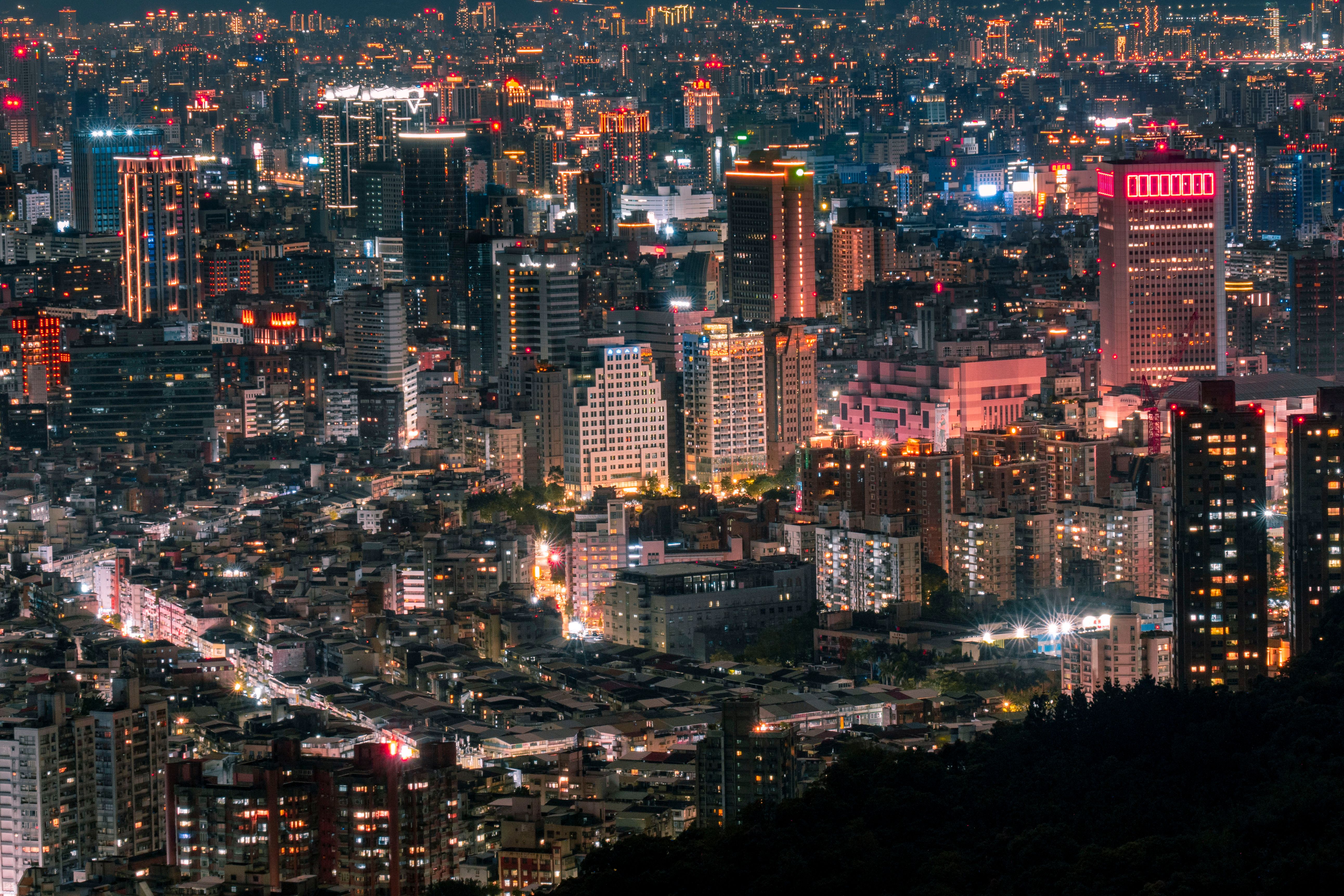 City Skyline Night city skyline wallpaper at sunset, 5168x3448