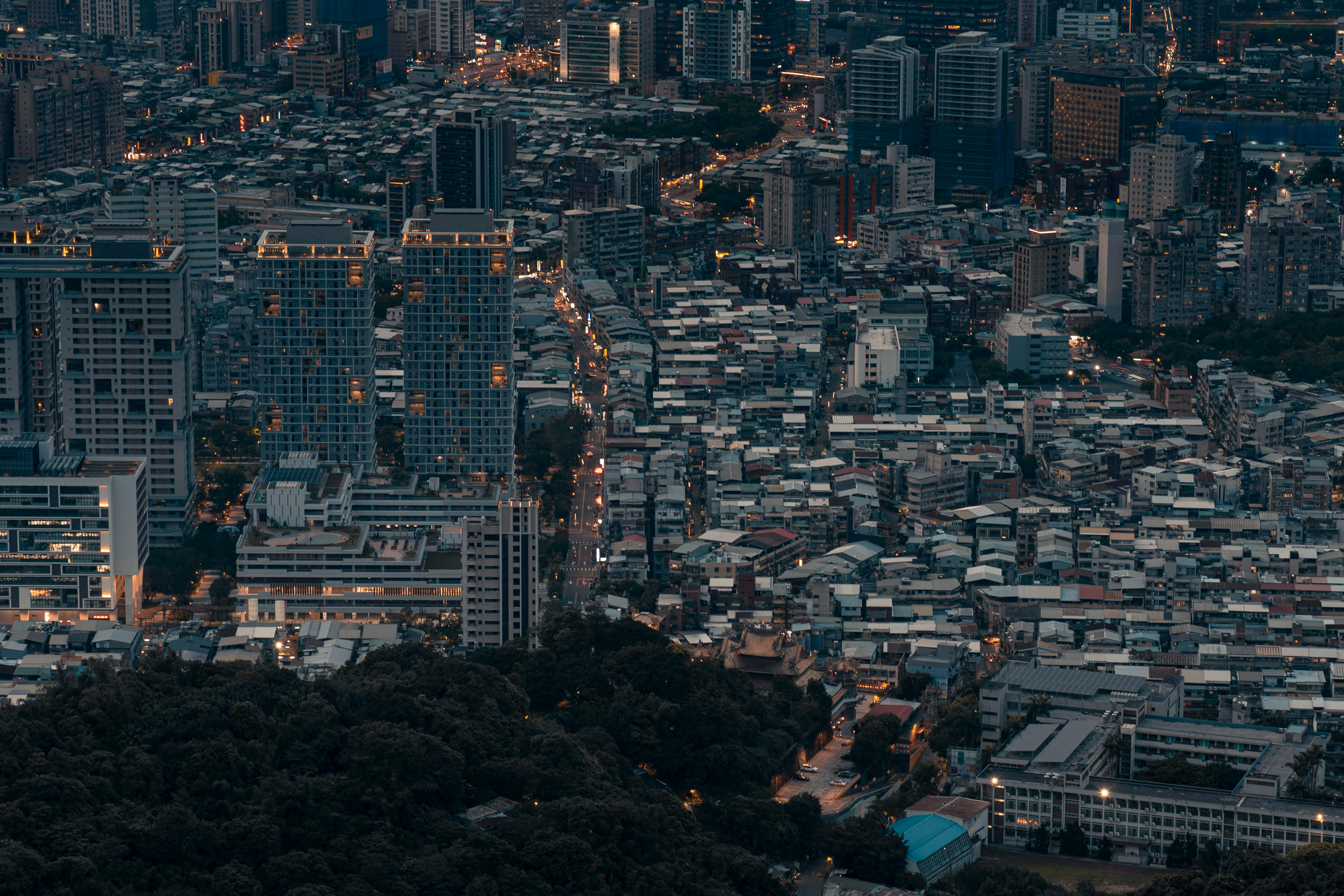 City Aerial View city skyline wallpaper, 5168x3448