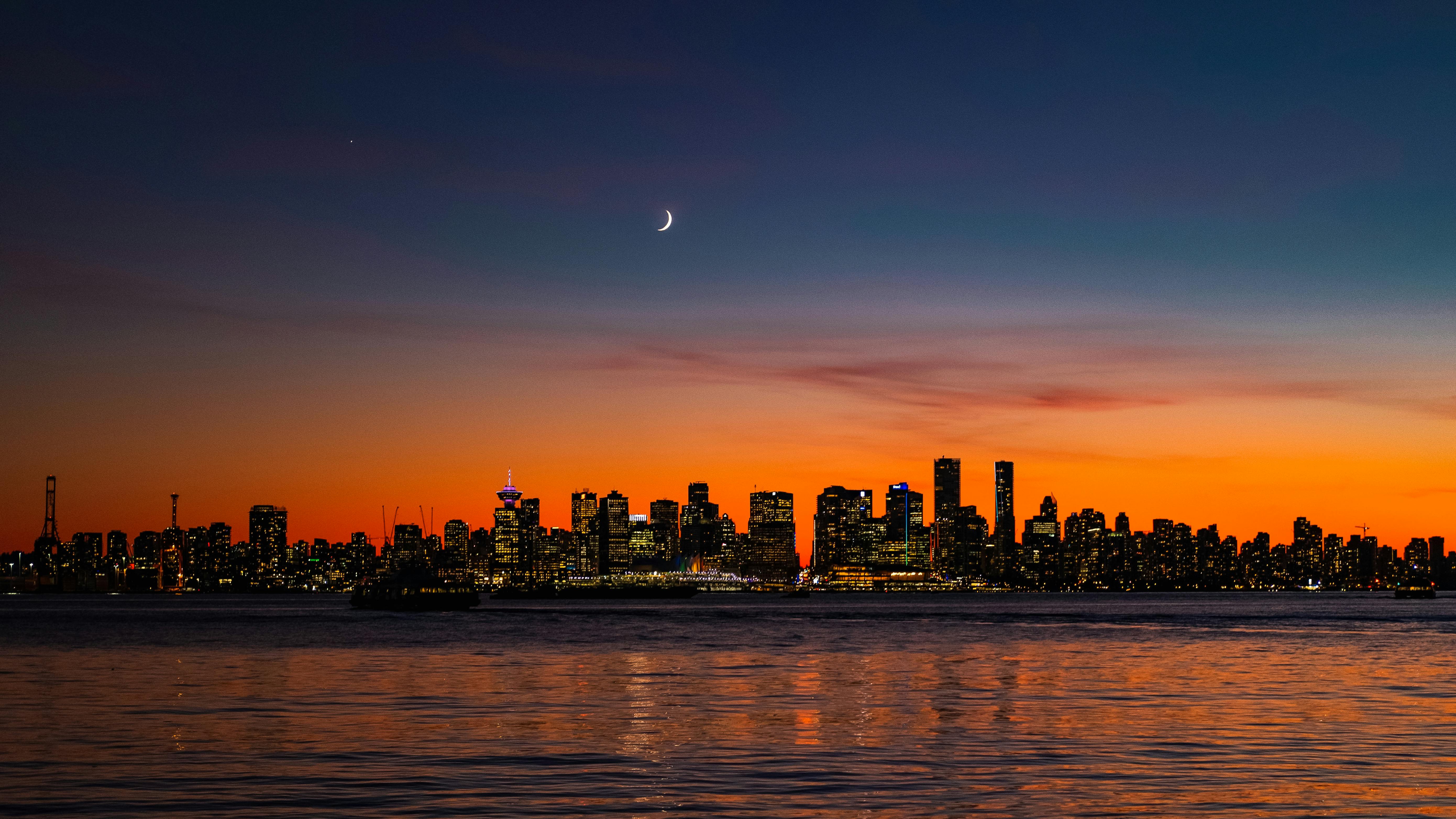 Vancouver, BC city skyline wallpaper, 5560x3128