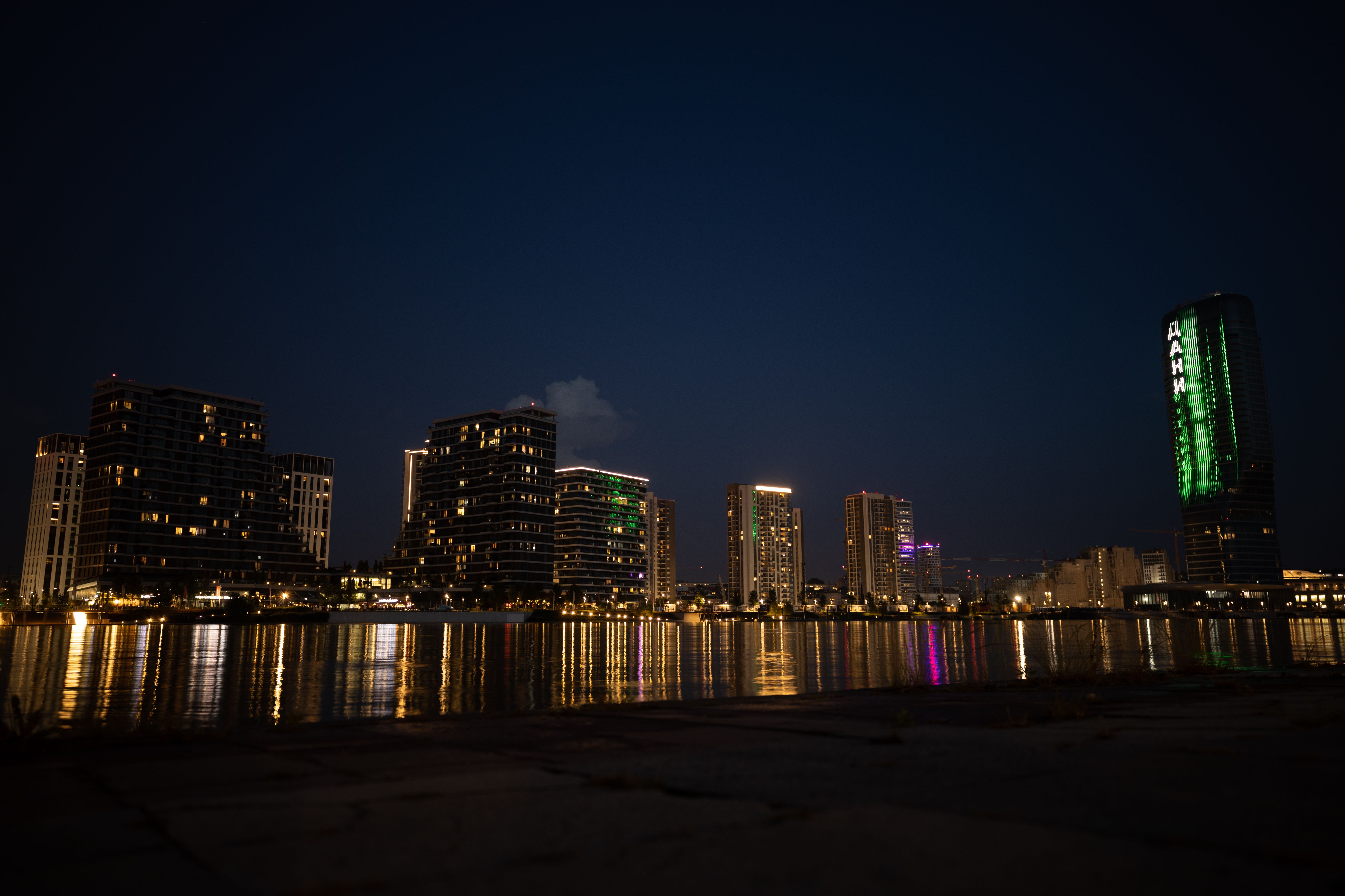 City Skyline Night city skyline wallpaper at sunset, 6345x4230