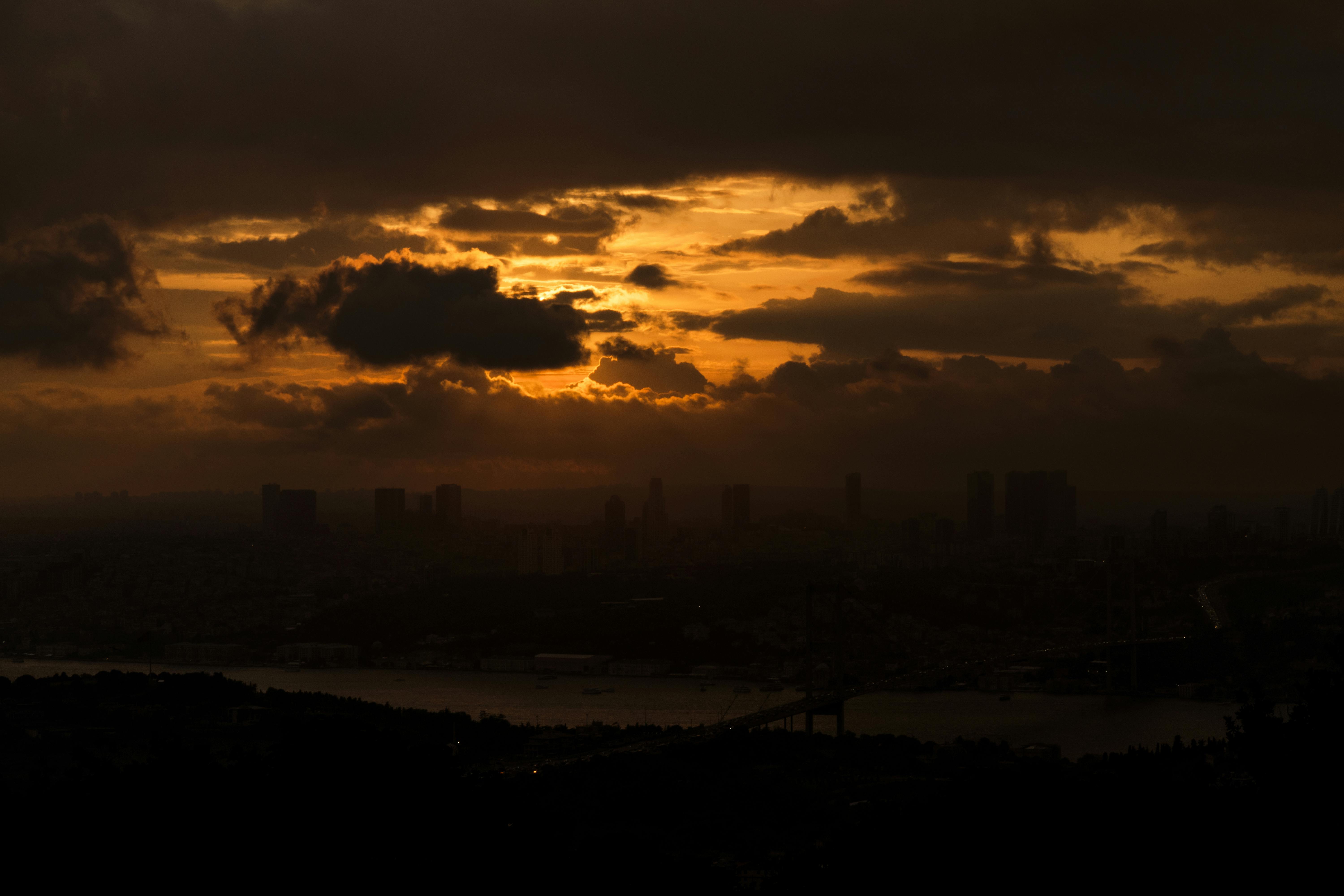 Urban Cityscape Sunset city skyline wallpaper at sunset, 6000x4000