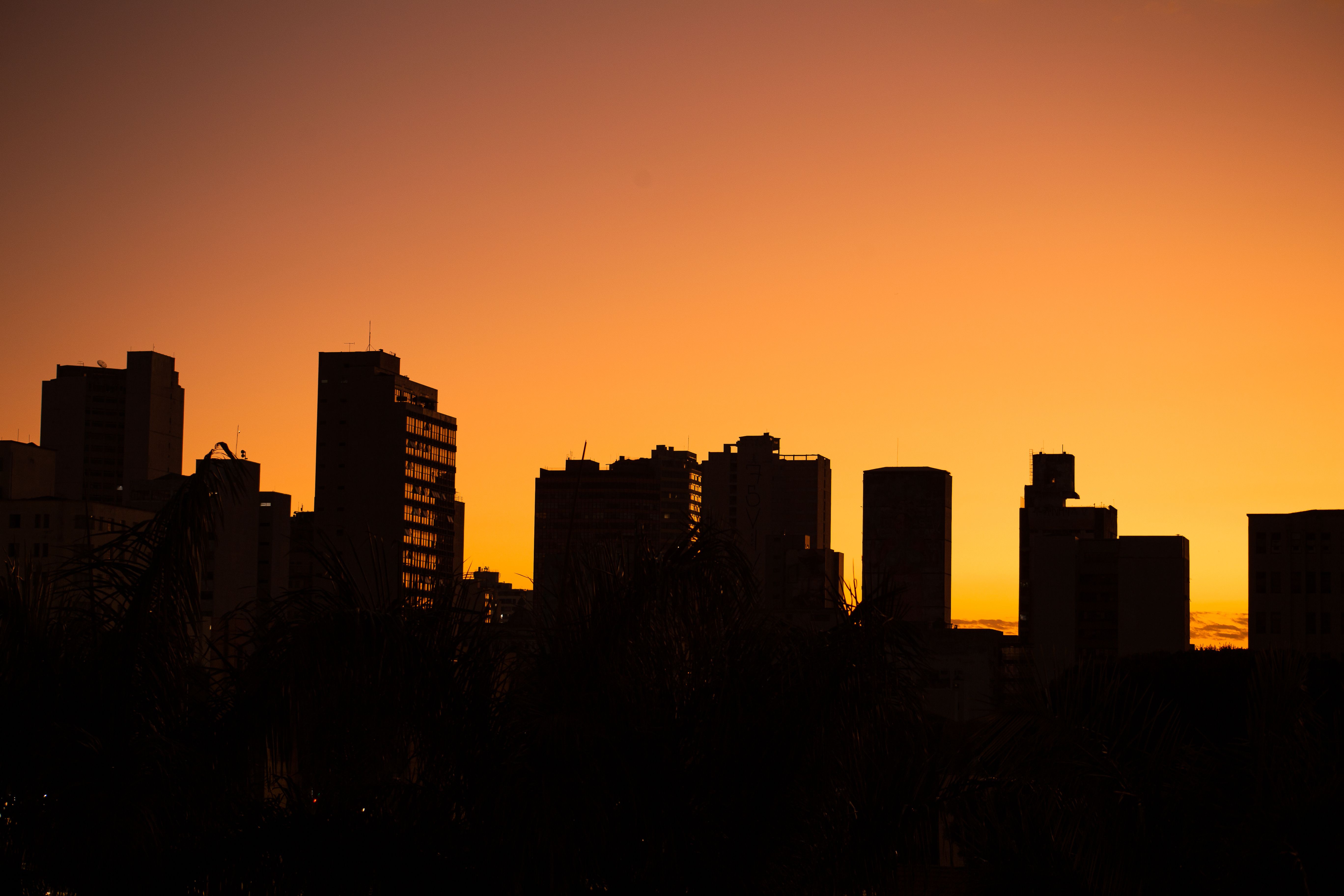 Urban Cityscape Sunset city skyline wallpaper at sunset, 5472x3648
