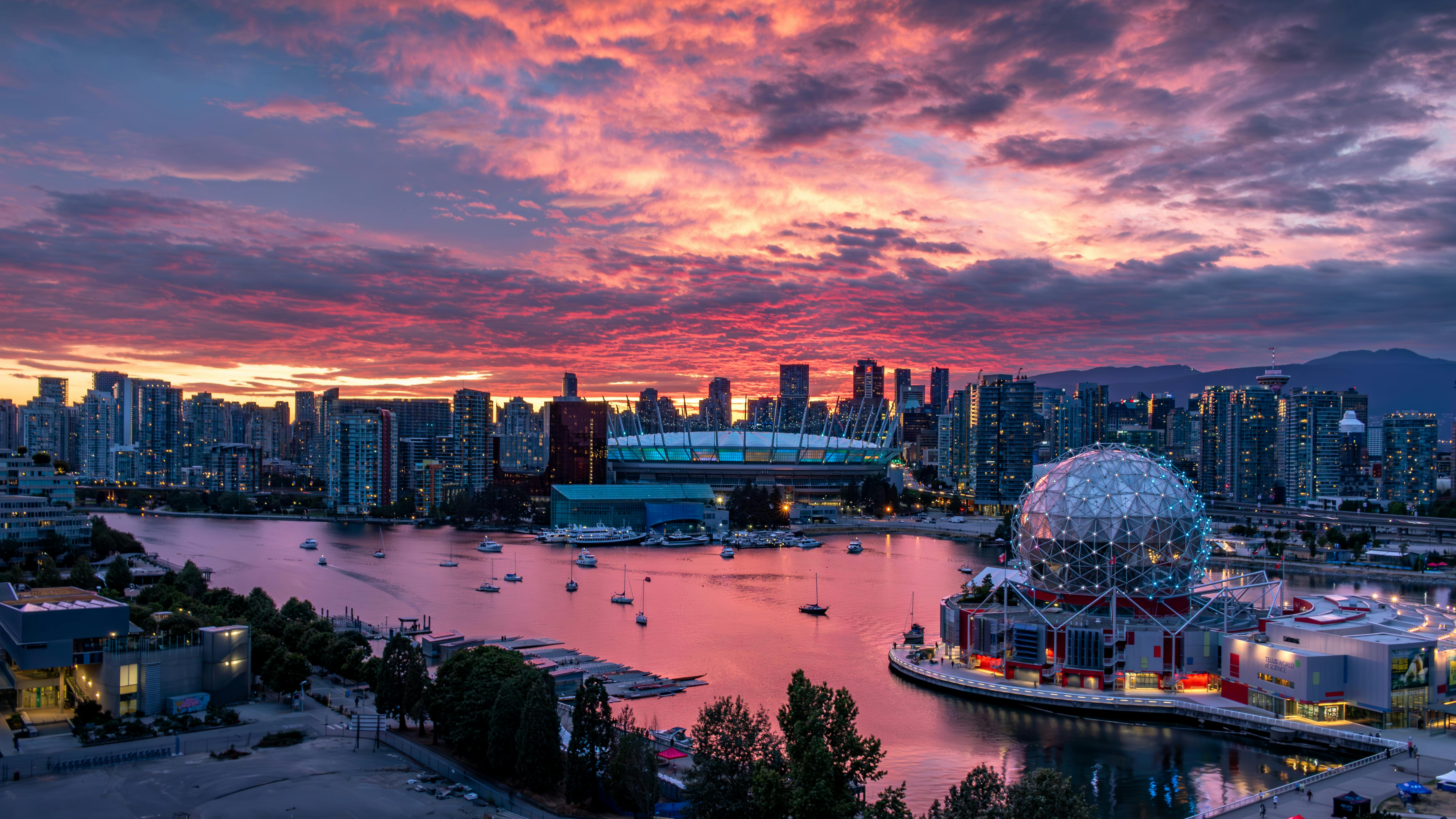 Vancouver, BC city skyline wallpaper, 6000x3375