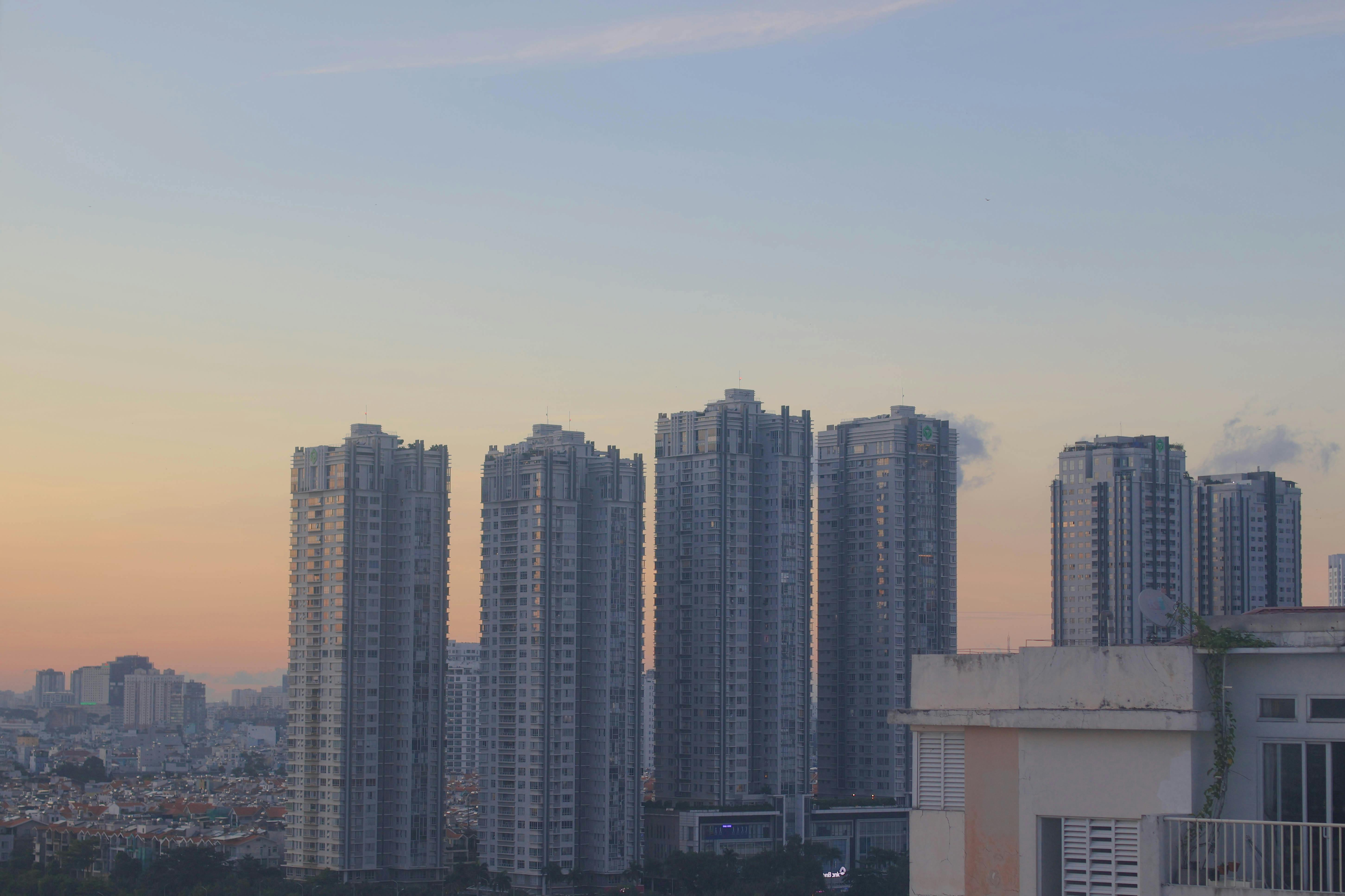City Skyline Sunset city skyline wallpaper at sunset, 5804x3869