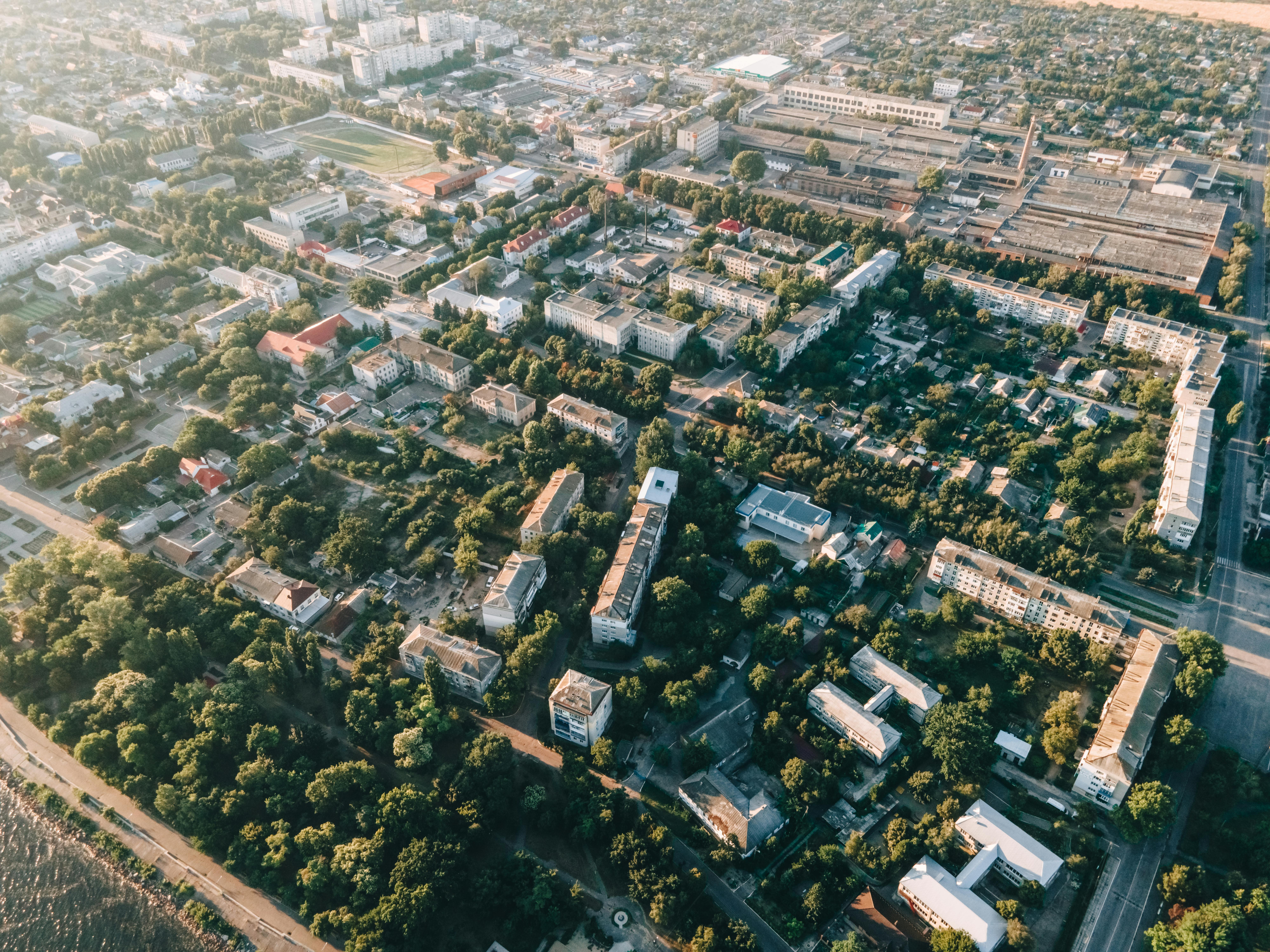 City Aerial View city skyline wallpaper, 8000x6000