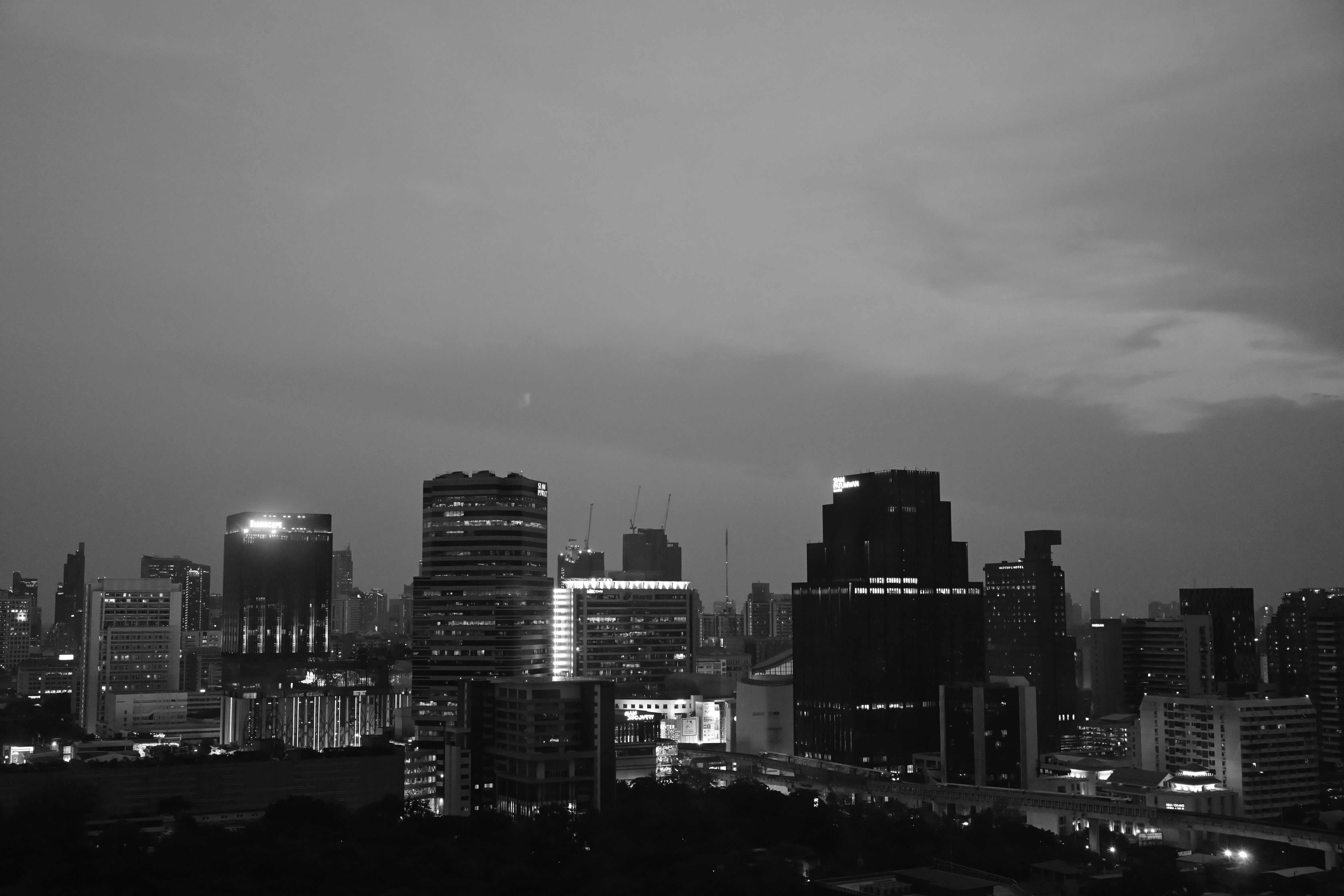 City Skyline Night city skyline wallpaper at sunset, 6048x4032