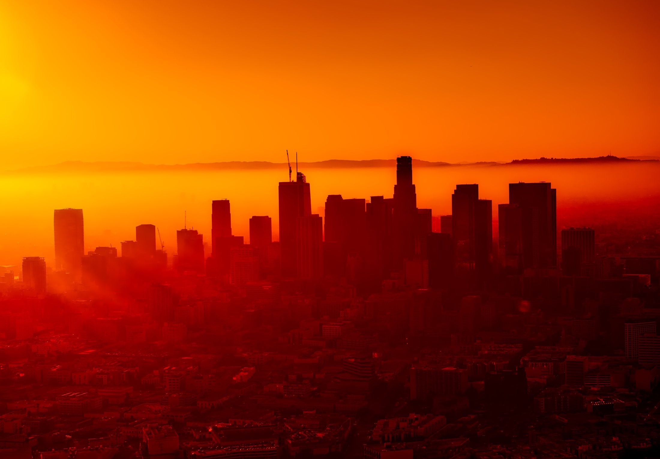 Los Angeles, CA city skyline wallpaper, 2200x1528