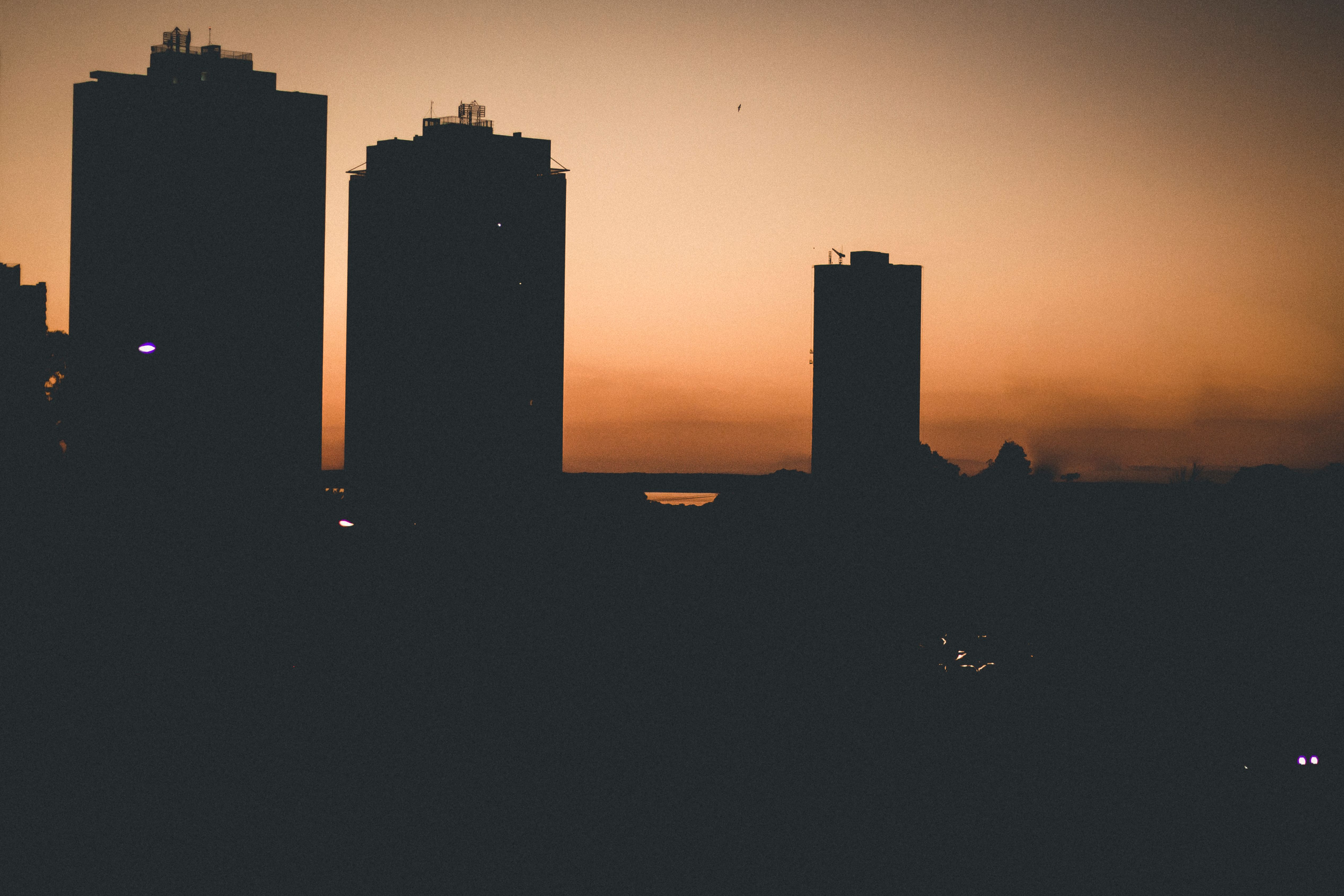 City Skyline Sunset city skyline wallpaper at sunset, 5069x3379
