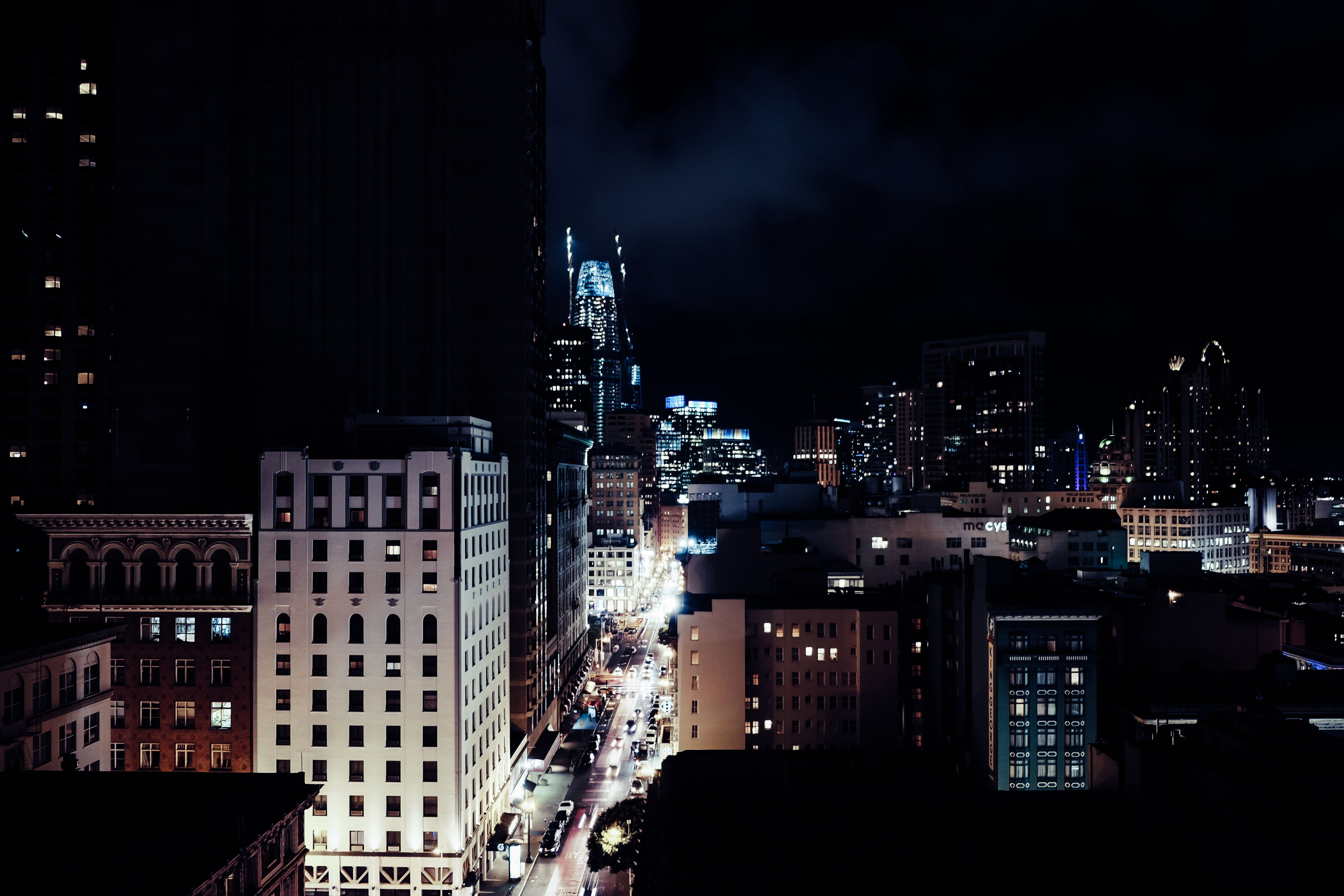 City Skyline Night city skyline wallpaper at sunset, 4896x3264