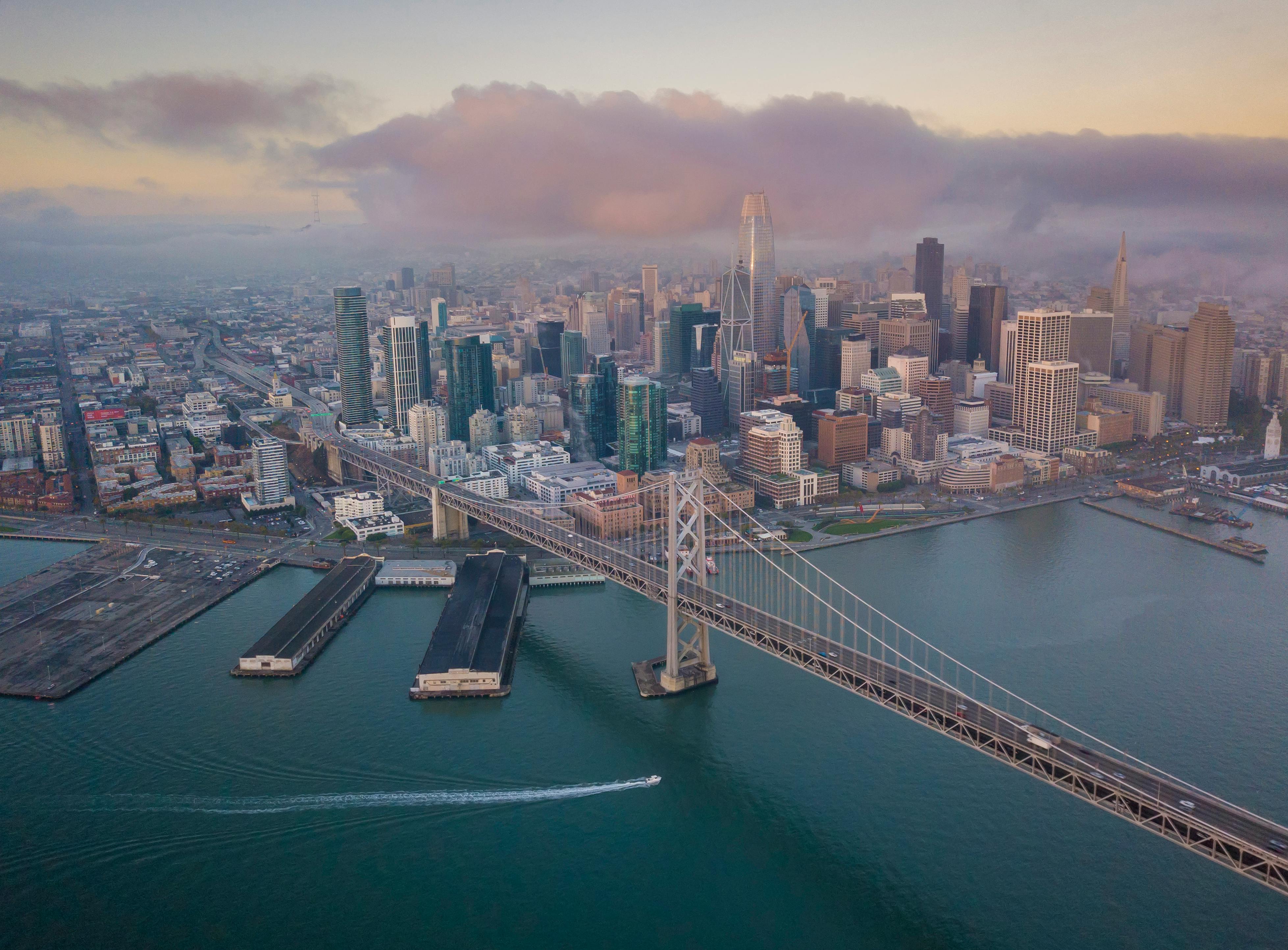 San Francisco, CA city skyline wallpaper, 3914x2886