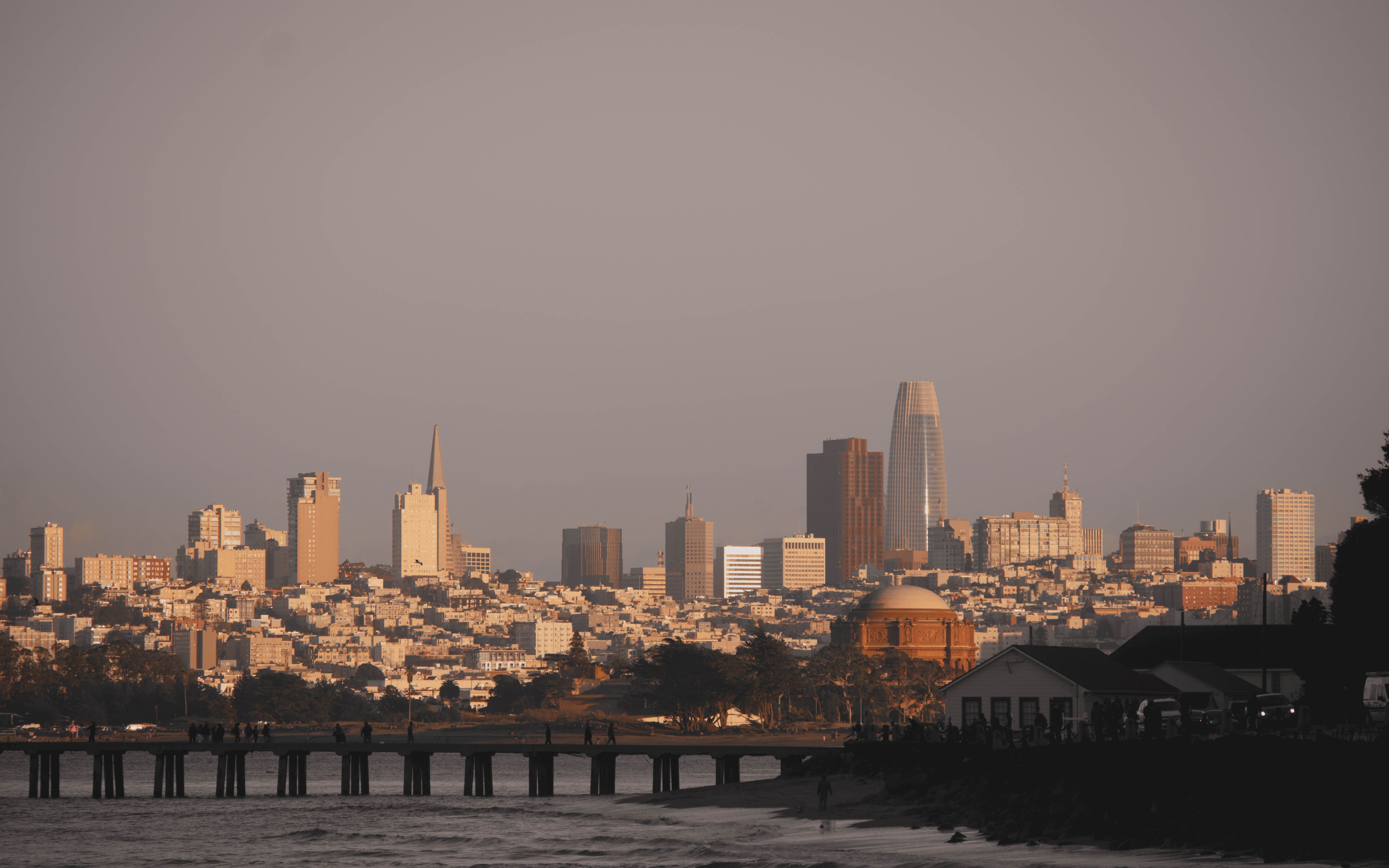 San Francisco, CA city skyline wallpaper, 5937x3711