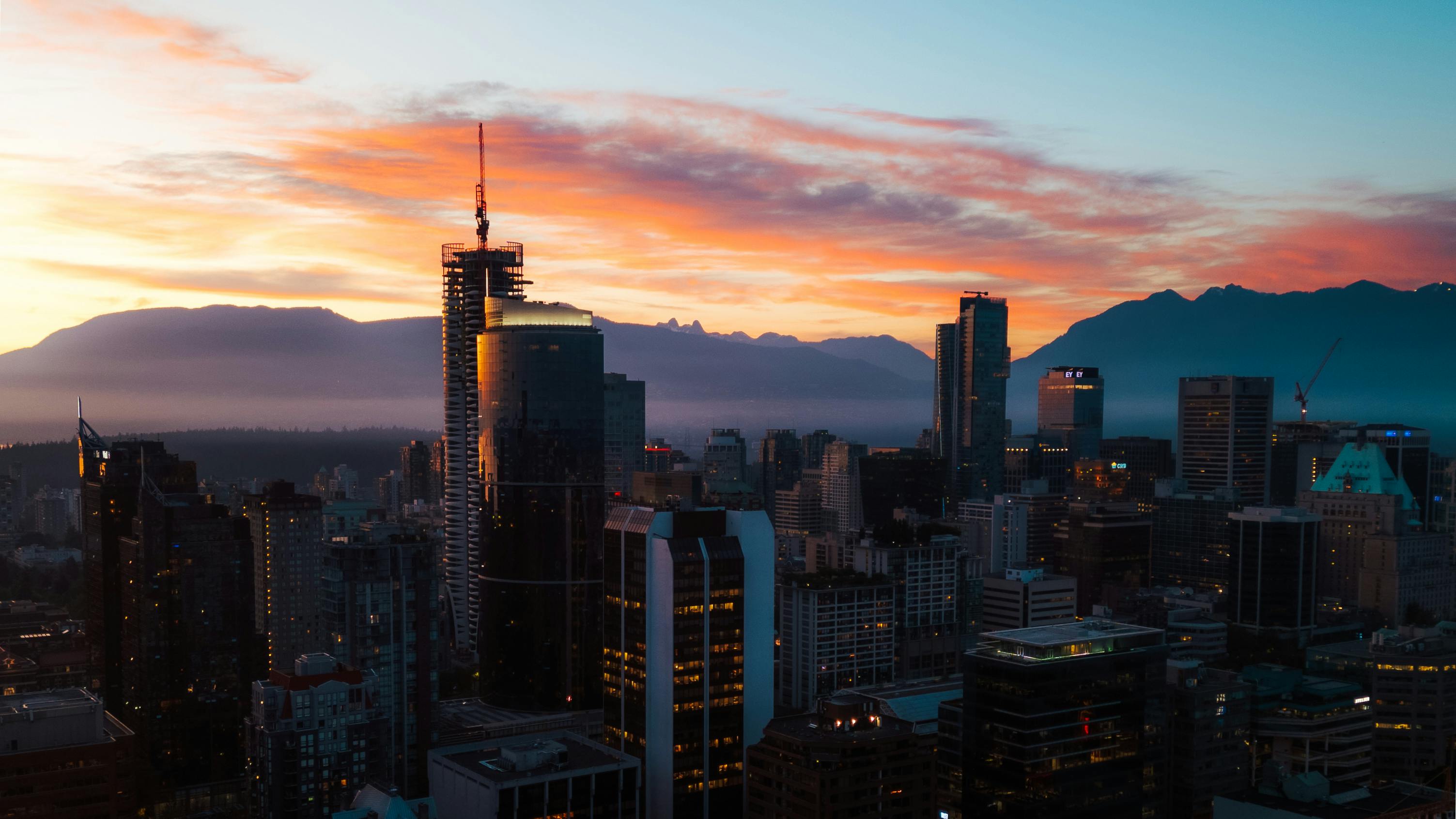 Vancouver, BC city skyline wallpaper, 3006x1691