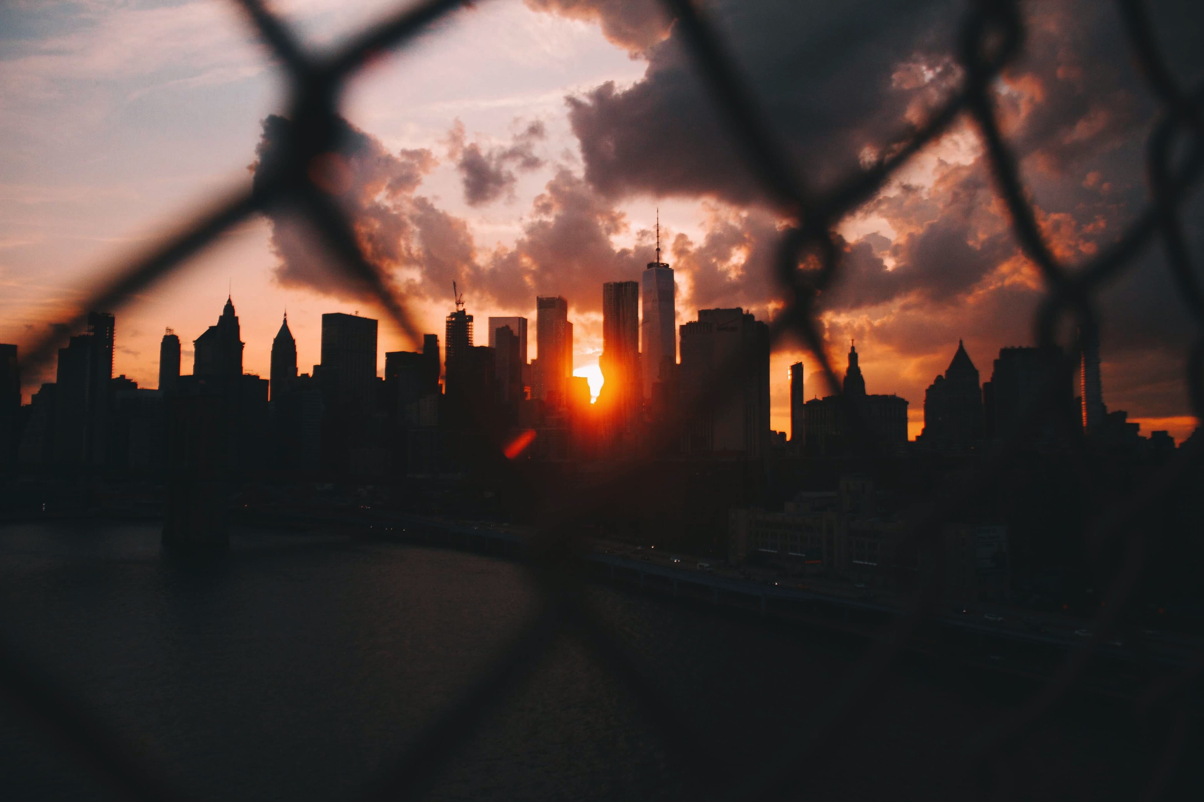 City Skyline Sunset city skyline wallpaper at sunset, 4096x2730