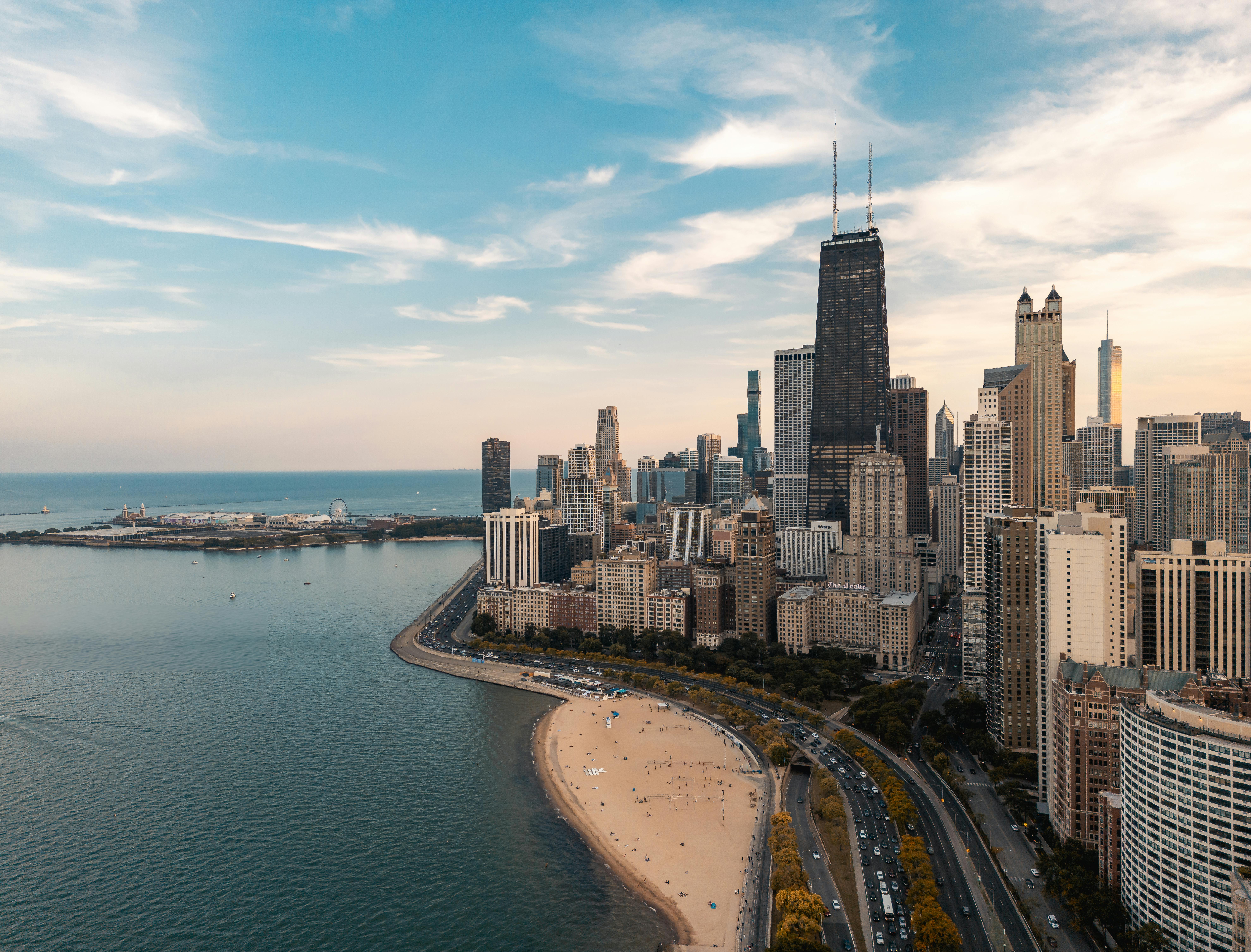 Chicago Skyline city skyline wallpaper, 7914x6022