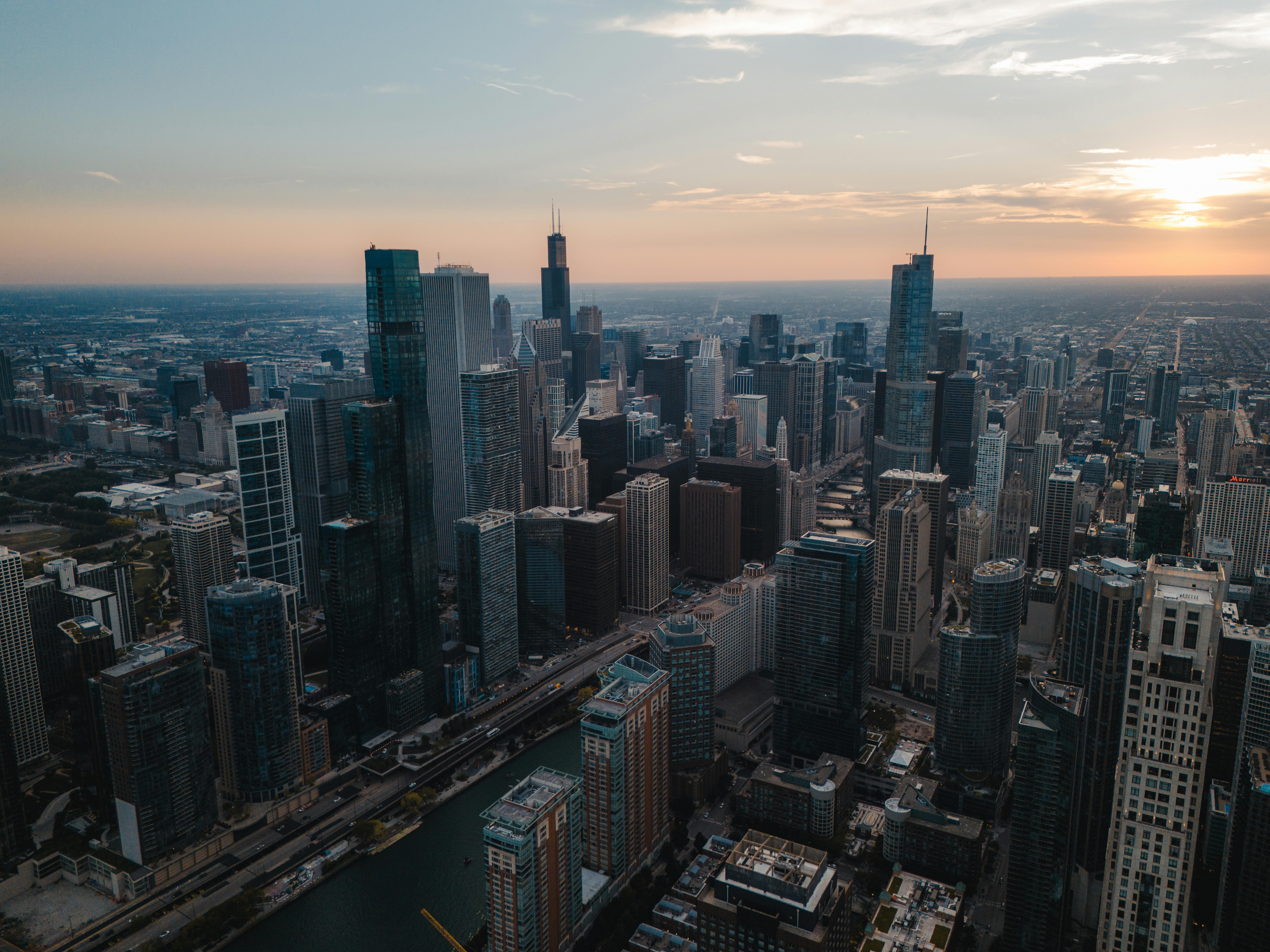 Chicago Skyline city skyline wallpaper, 8064x6048