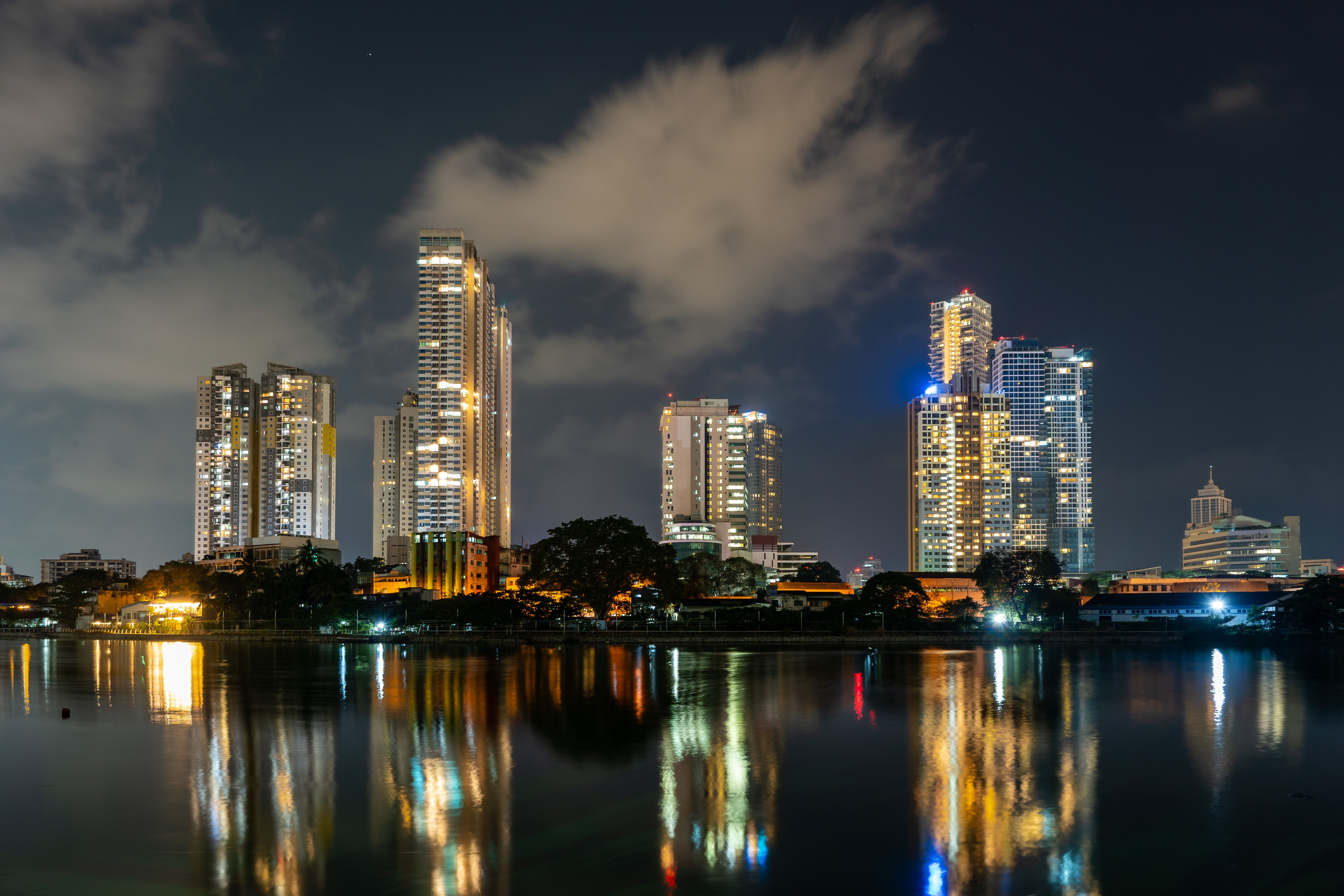 City Skyline Night city skyline wallpaper at sunset, 5597x3731