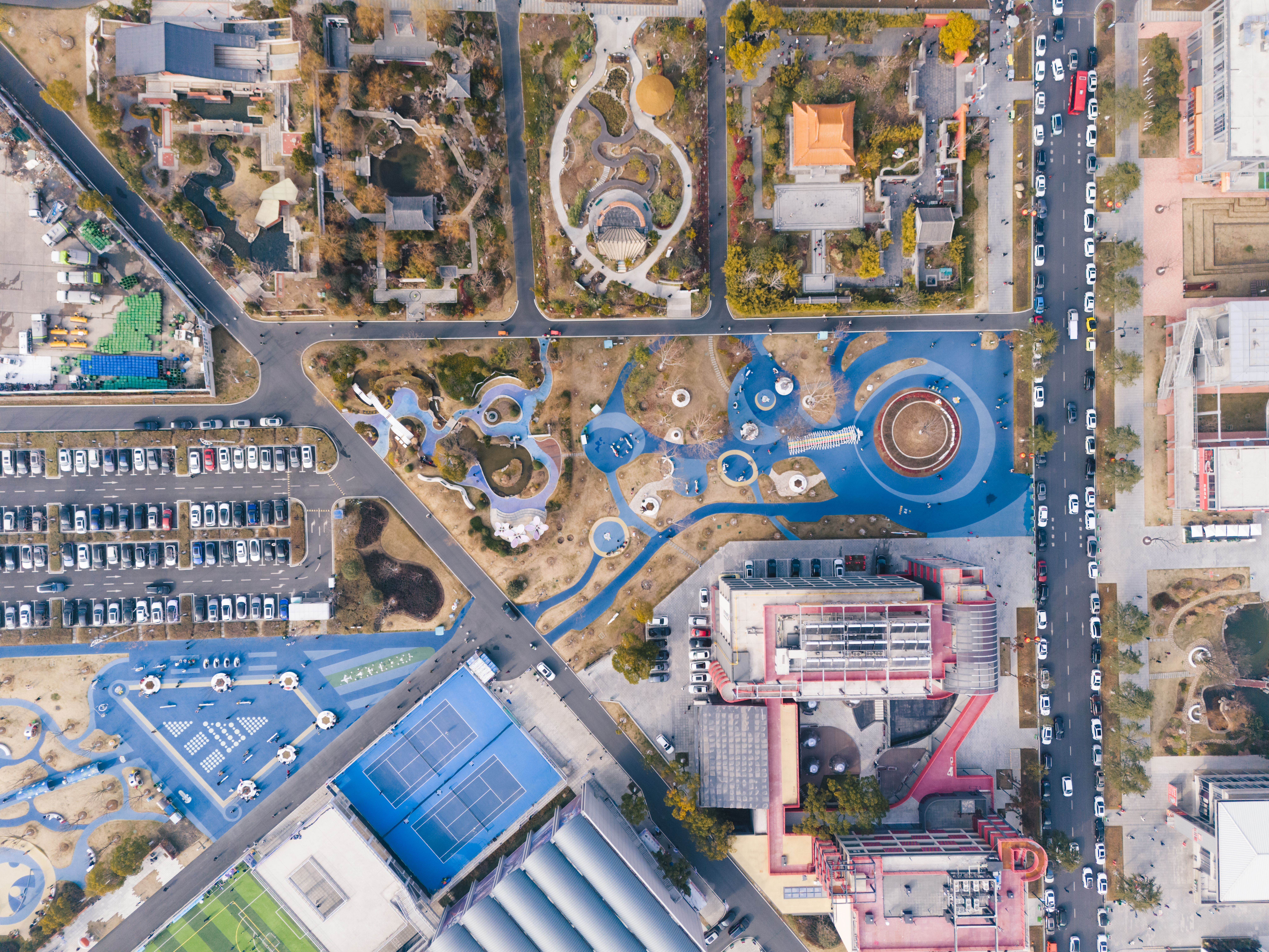 City Aerial View city skyline wallpaper, 8064x6048